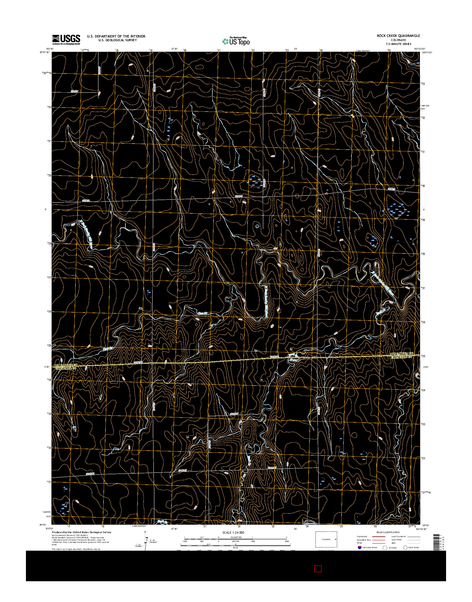 USGS US TOPO 7.5-MINUTE MAP FOR ROCK CREEK, CO 2016