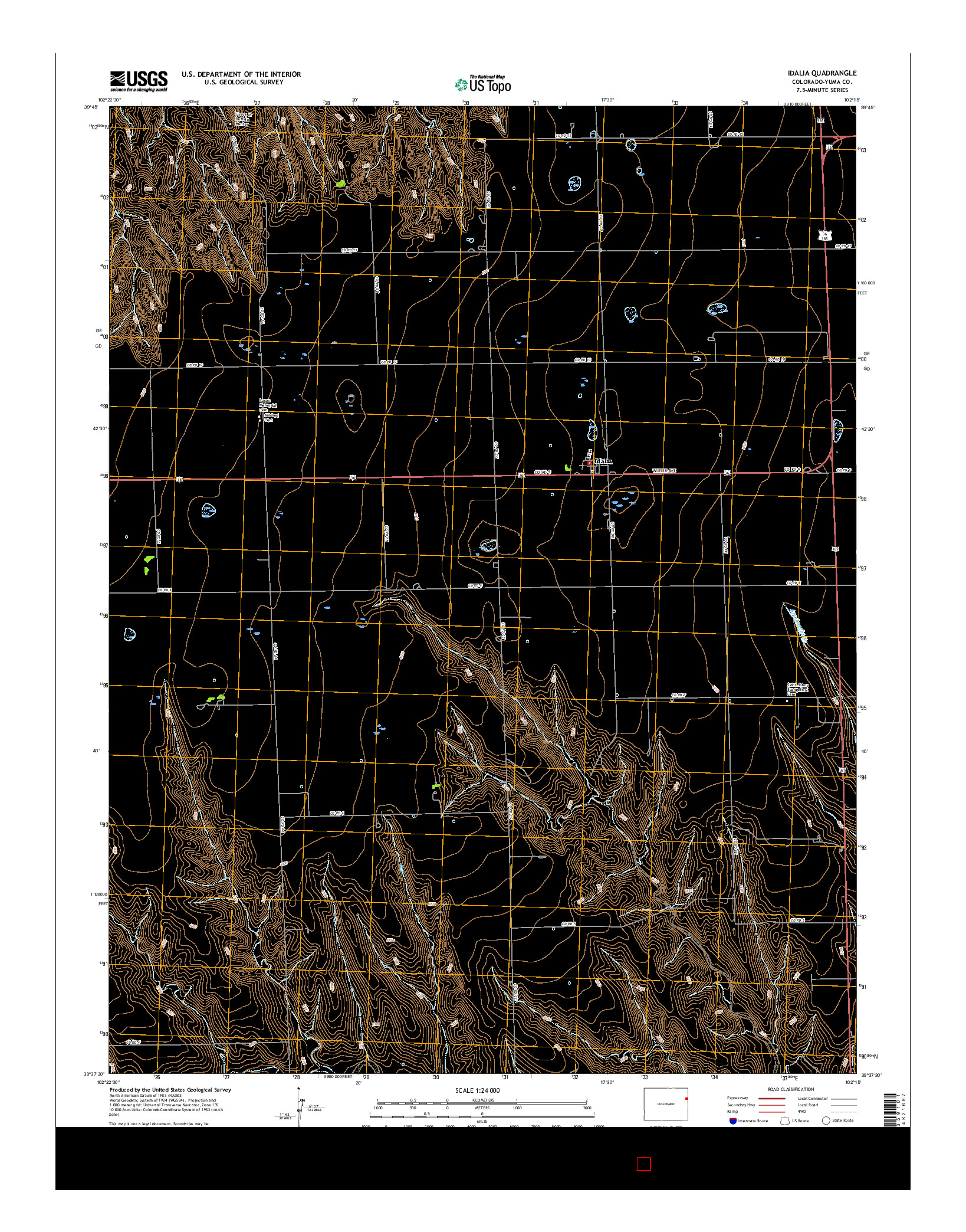 USGS US TOPO 7.5-MINUTE MAP FOR IDALIA, CO 2016