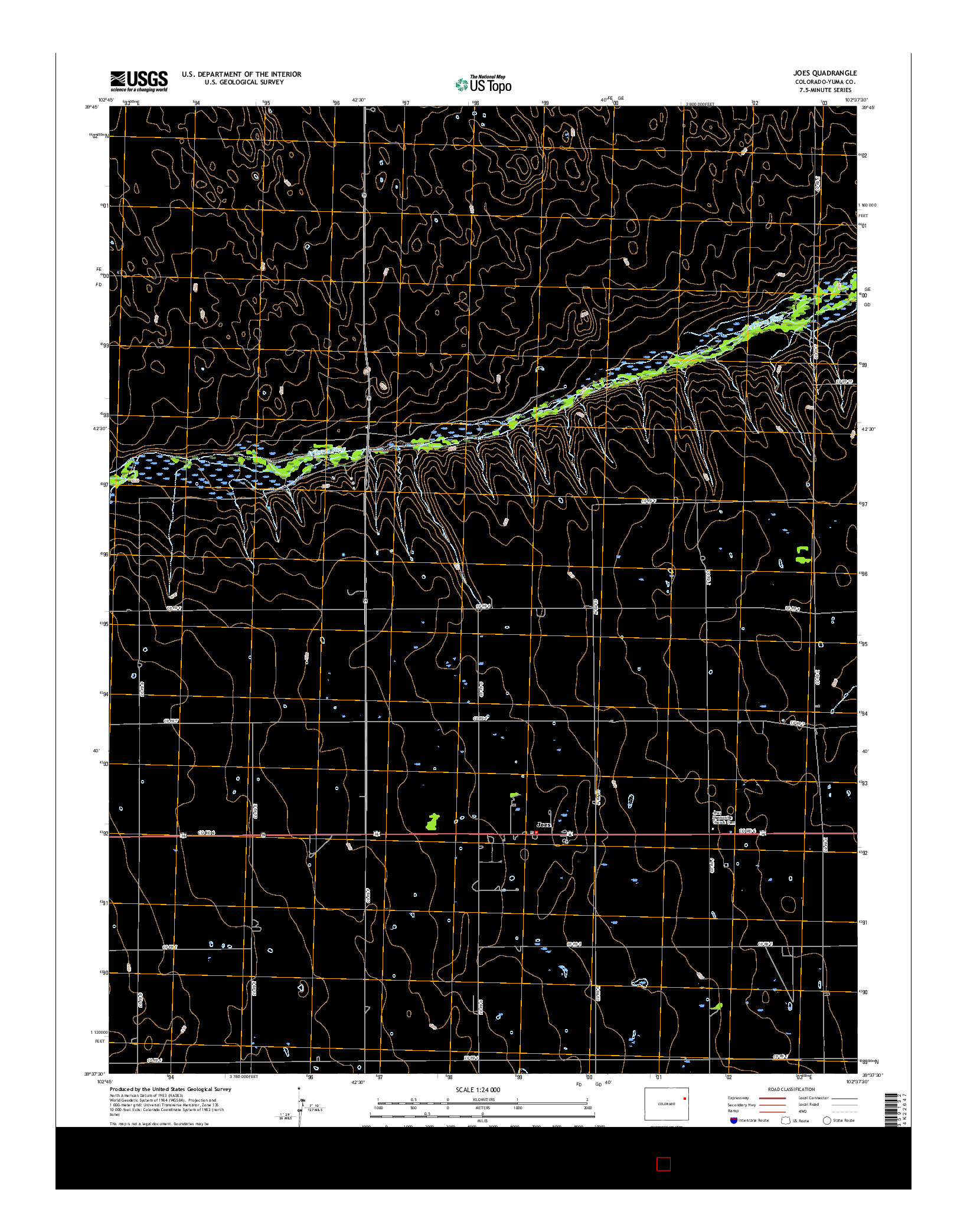 USGS US TOPO 7.5-MINUTE MAP FOR JOES, CO 2016