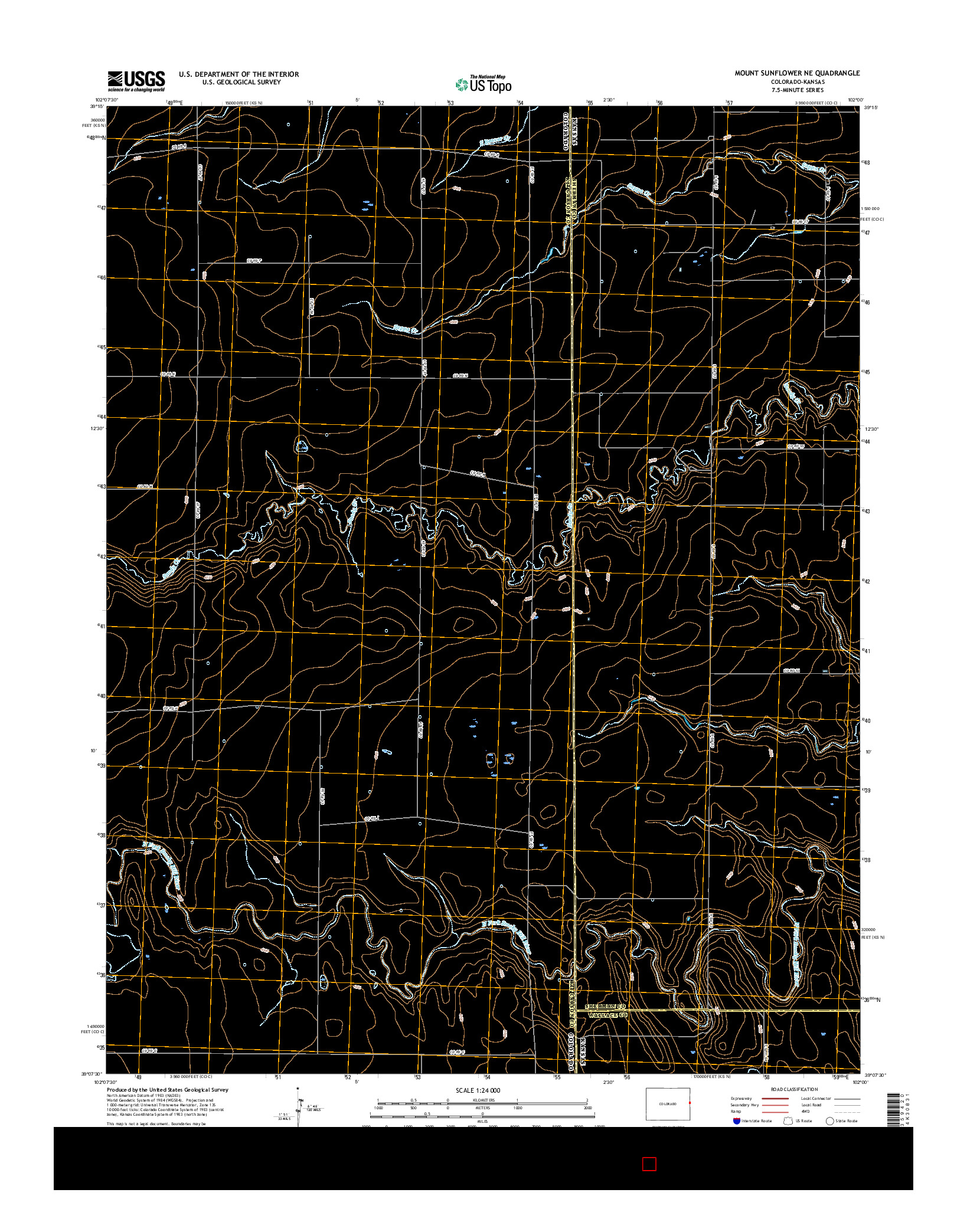 USGS US TOPO 7.5-MINUTE MAP FOR MOUNT SUNFLOWER NE, CO-KS 2016