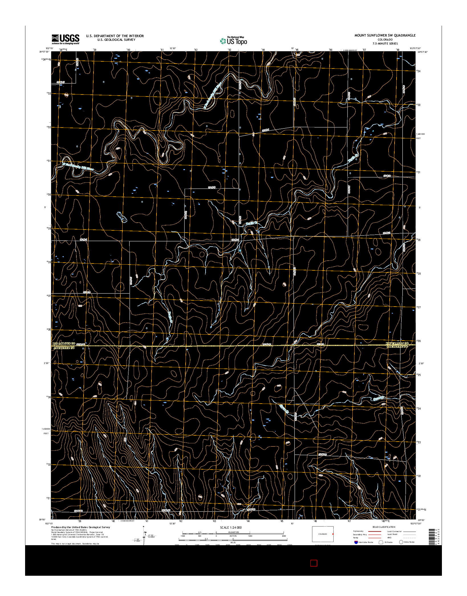 USGS US TOPO 7.5-MINUTE MAP FOR MOUNT SUNFLOWER SW, CO 2016