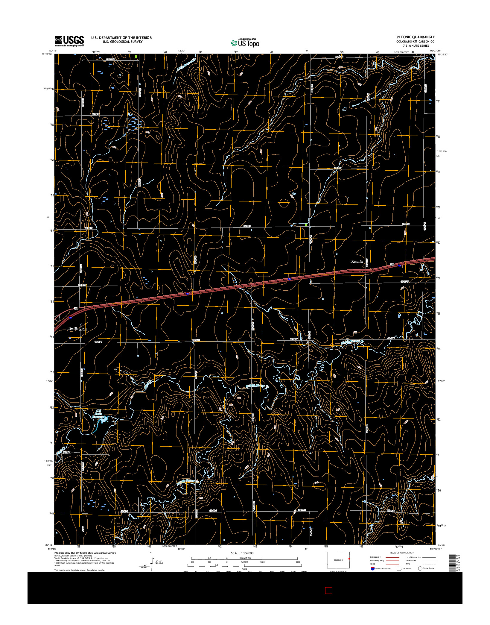 USGS US TOPO 7.5-MINUTE MAP FOR PECONIC, CO 2016