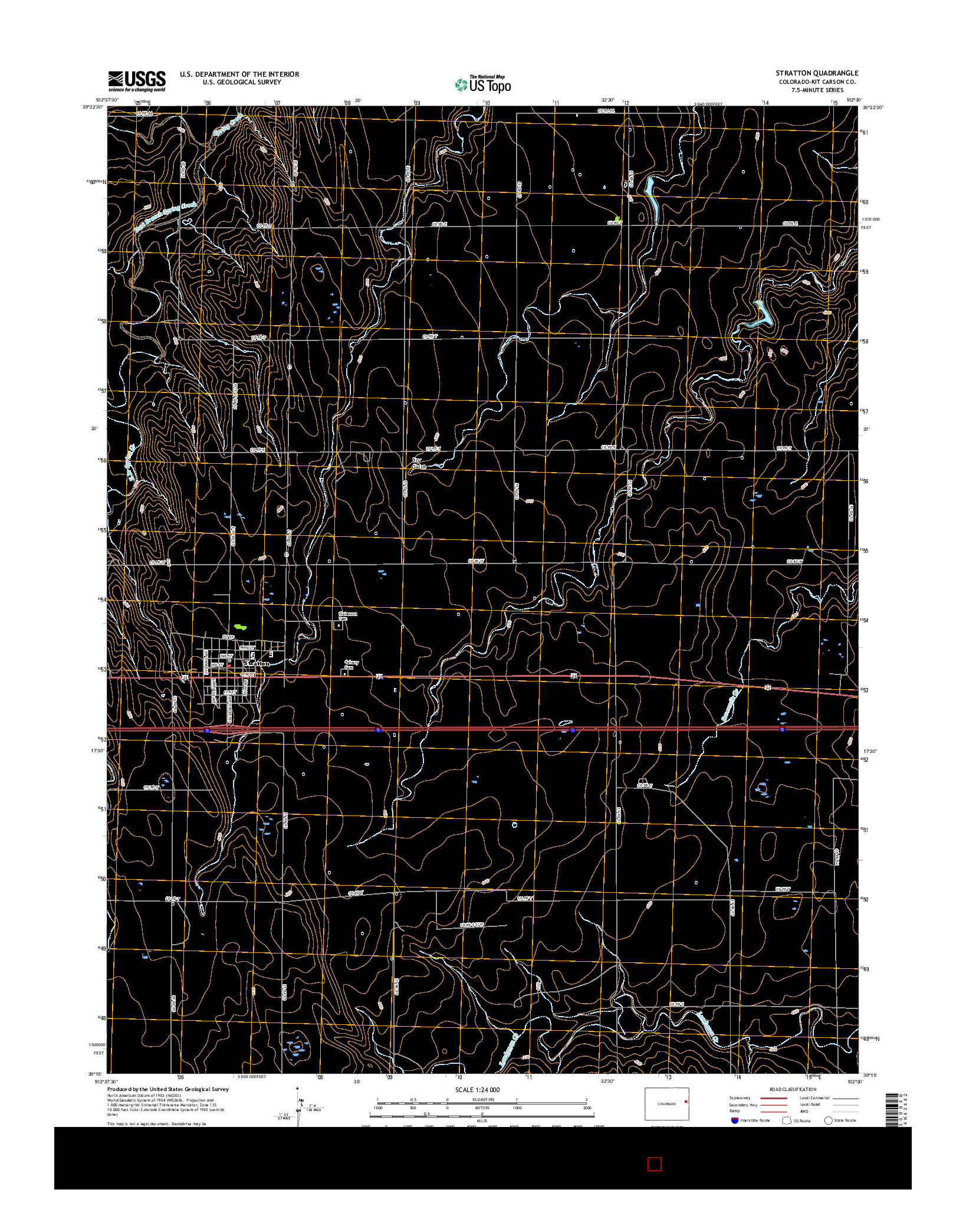 USGS US TOPO 7.5-MINUTE MAP FOR STRATTON, CO 2016
