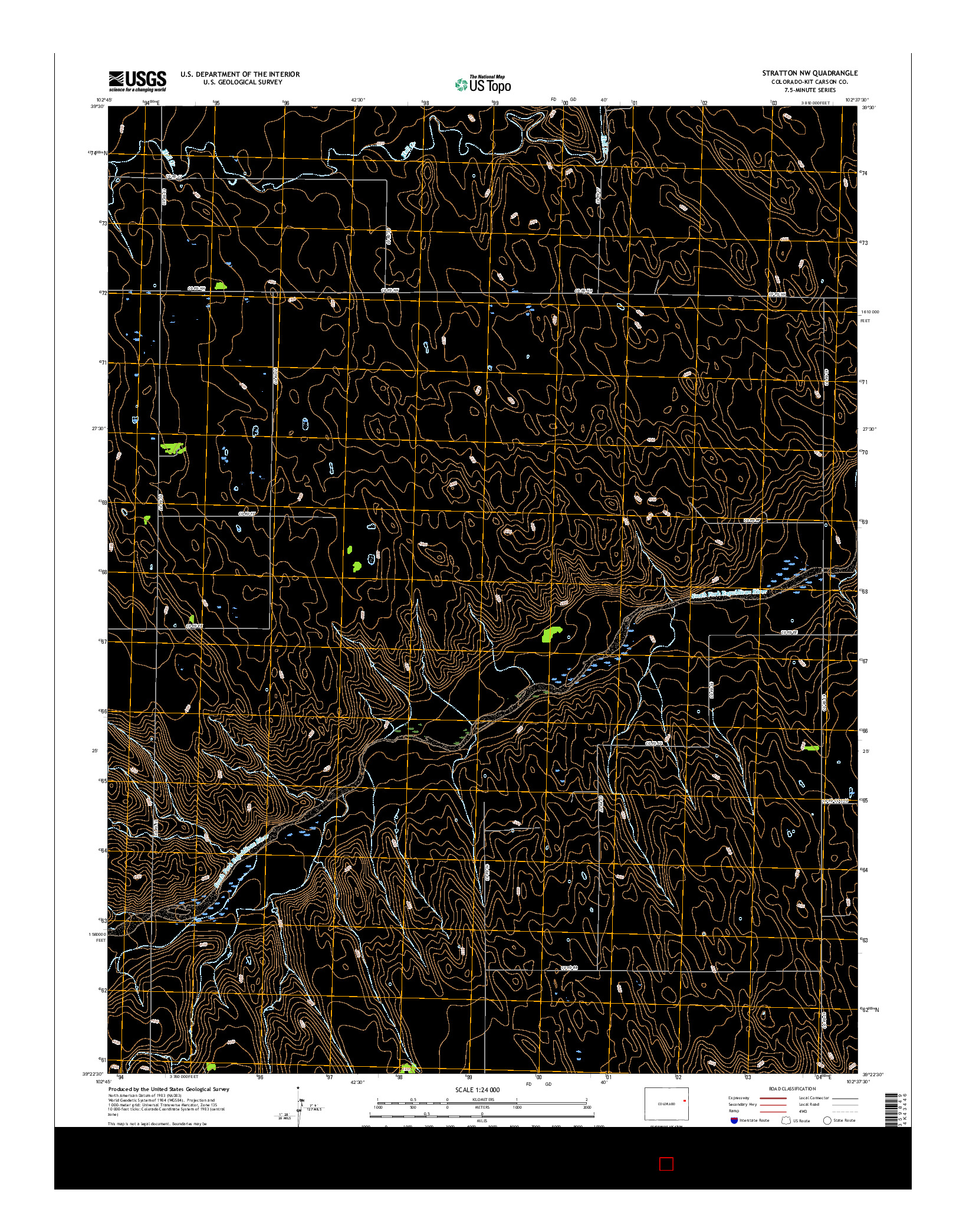 USGS US TOPO 7.5-MINUTE MAP FOR STRATTON NW, CO 2016