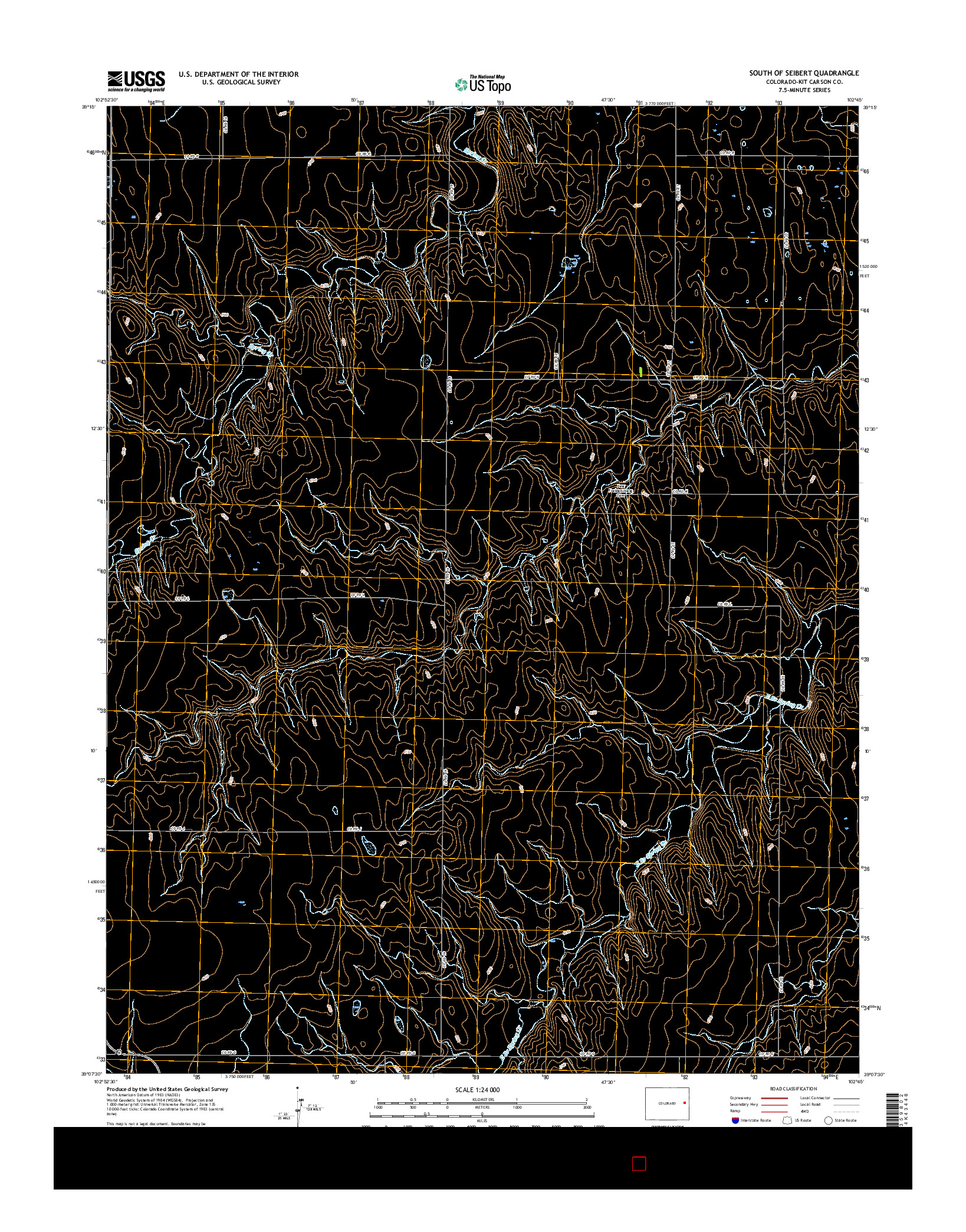 USGS US TOPO 7.5-MINUTE MAP FOR SOUTH OF SEIBERT, CO 2016