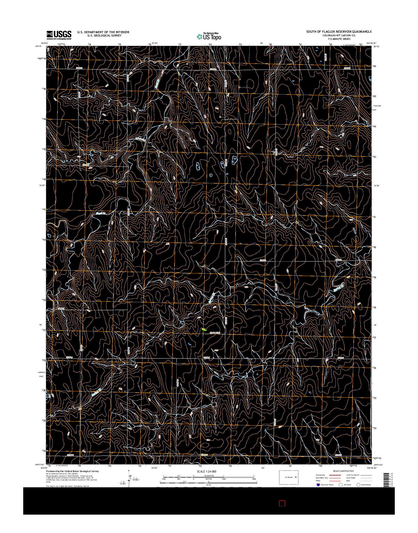 USGS US TOPO 7.5-MINUTE MAP FOR SOUTH OF FLAGLER RESERVOIR, CO 2016