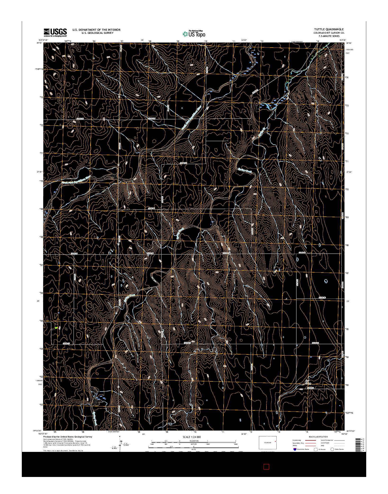USGS US TOPO 7.5-MINUTE MAP FOR TUTTLE, CO 2016