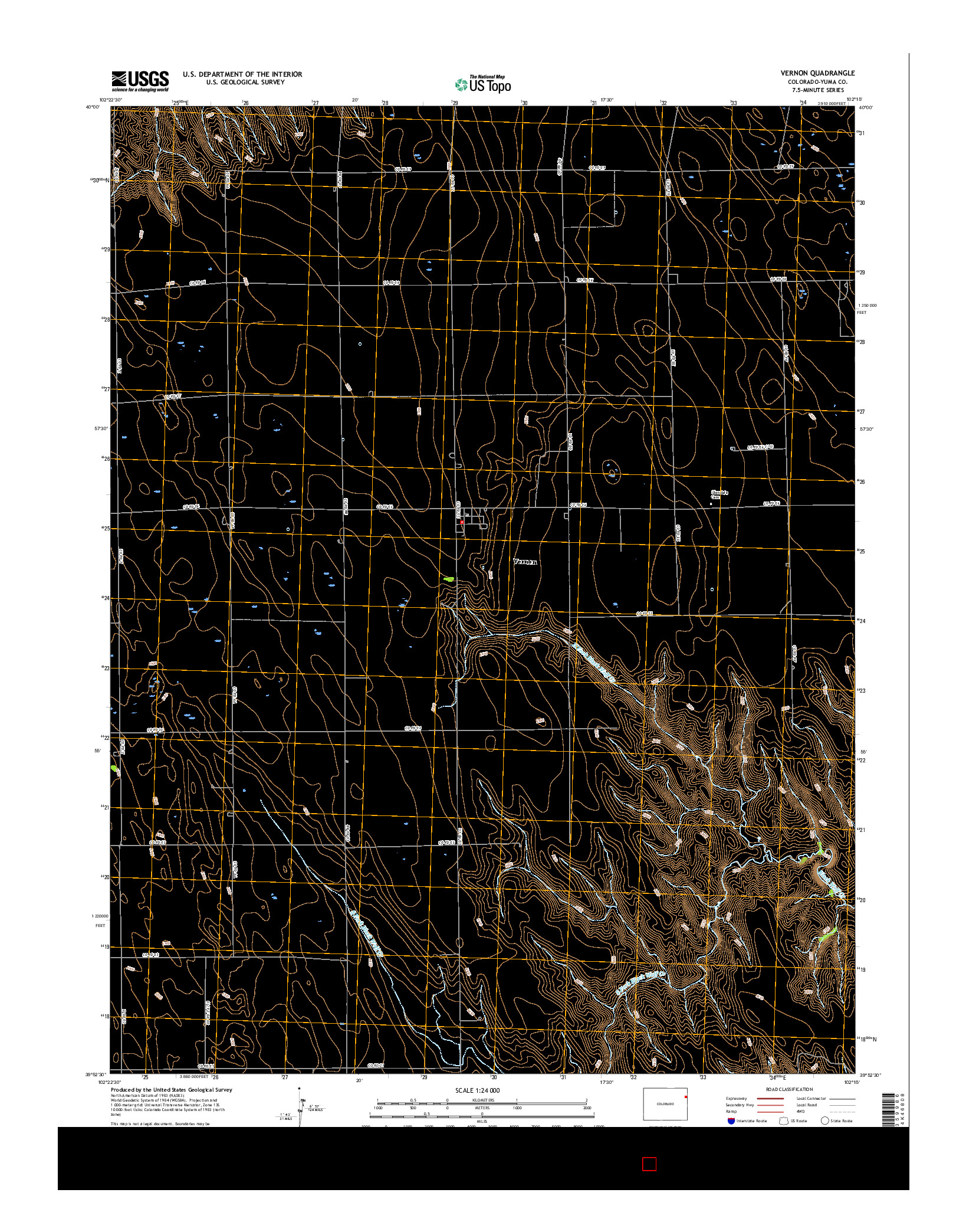 USGS US TOPO 7.5-MINUTE MAP FOR VERNON, CO 2016