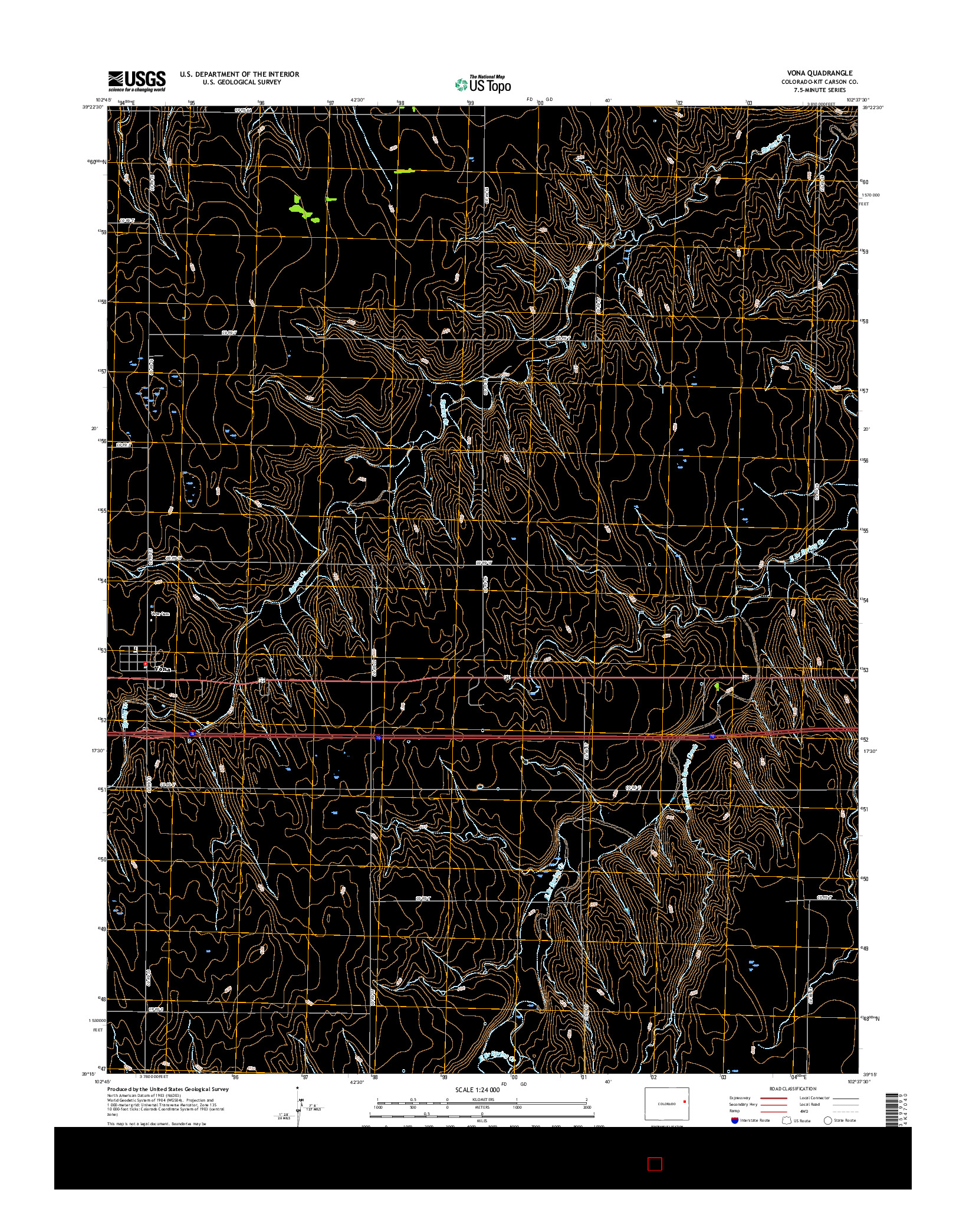 USGS US TOPO 7.5-MINUTE MAP FOR VONA, CO 2016