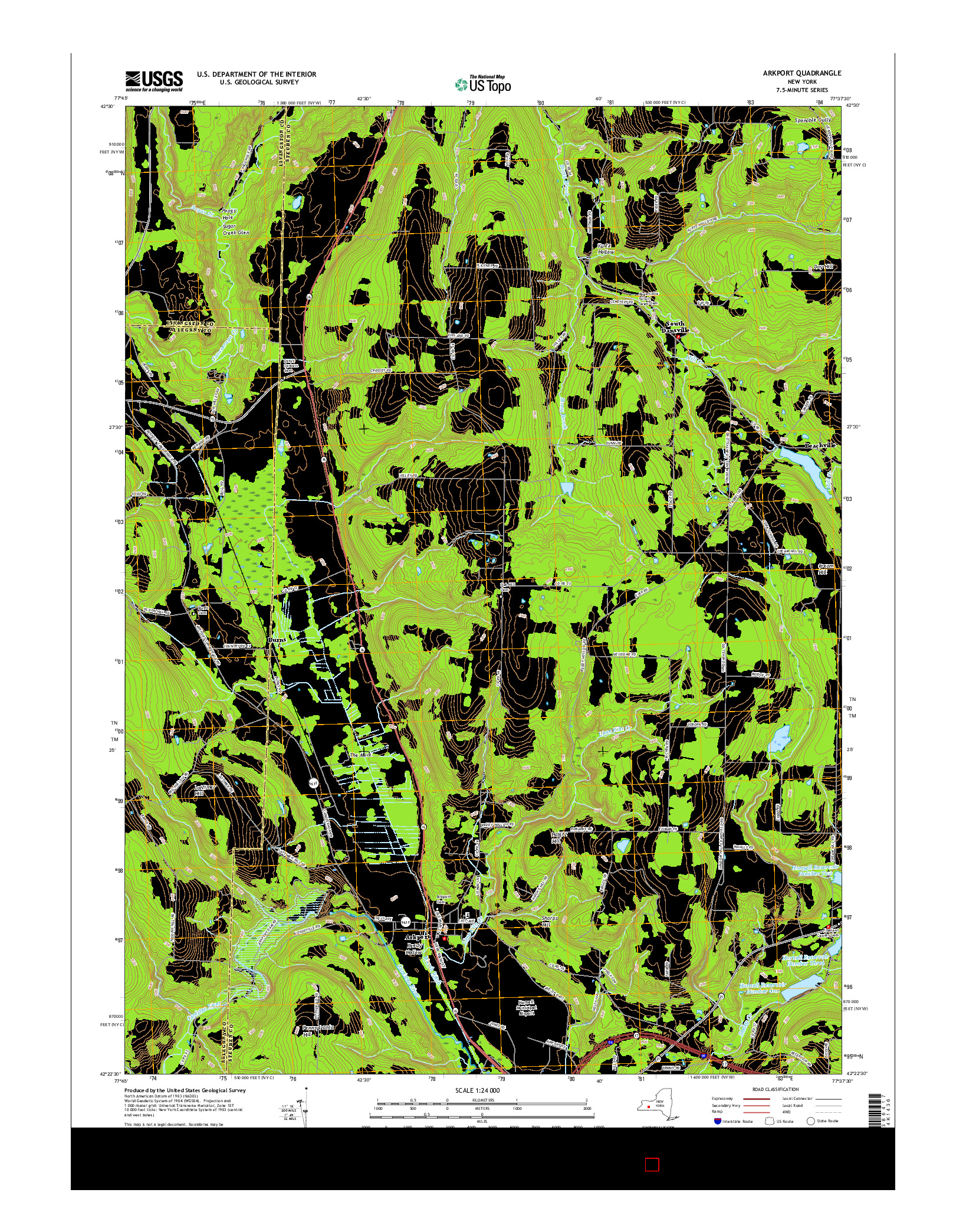 USGS US TOPO 7.5-MINUTE MAP FOR ARKPORT, NY 2016