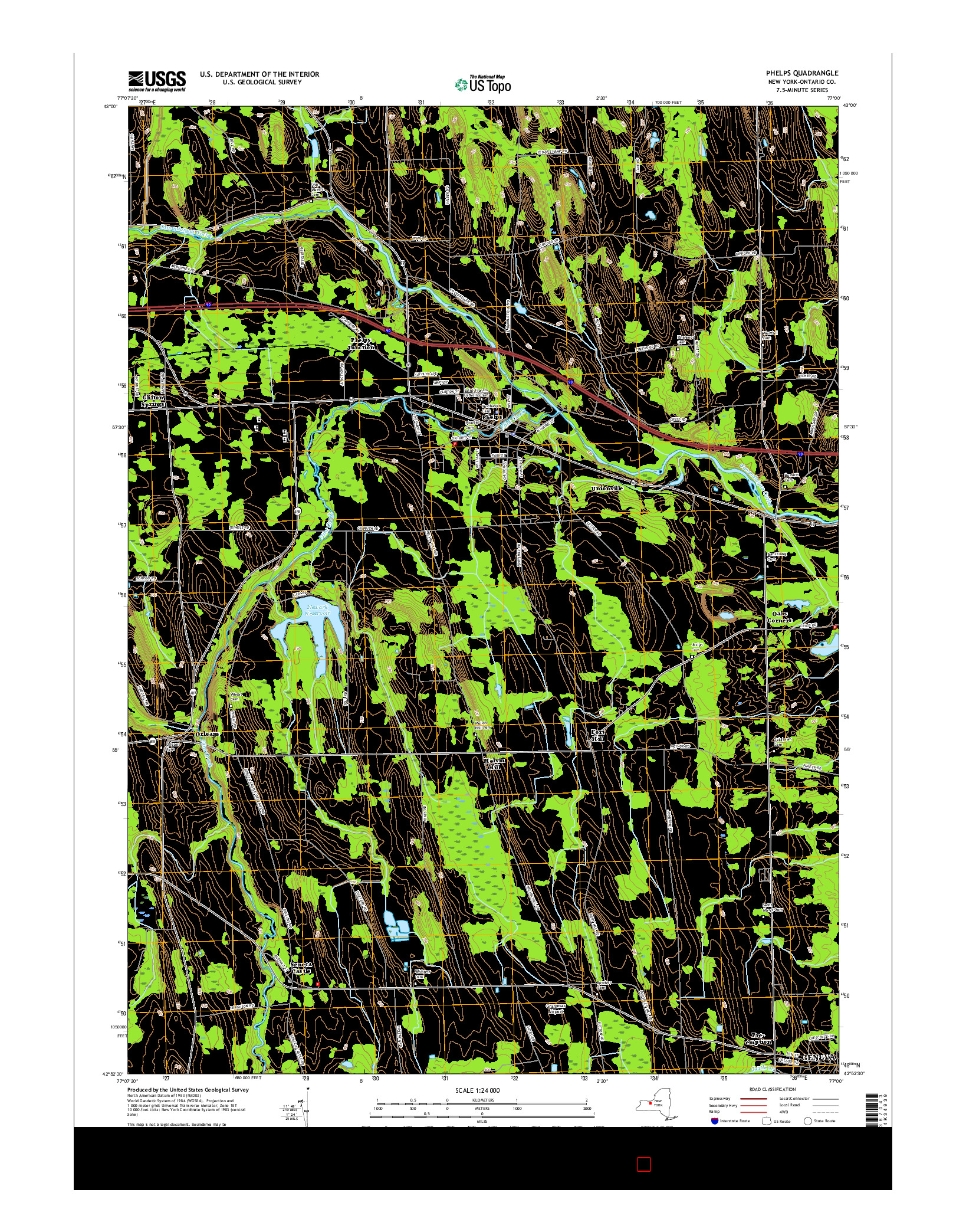 USGS US TOPO 7.5-MINUTE MAP FOR PHELPS, NY 2016