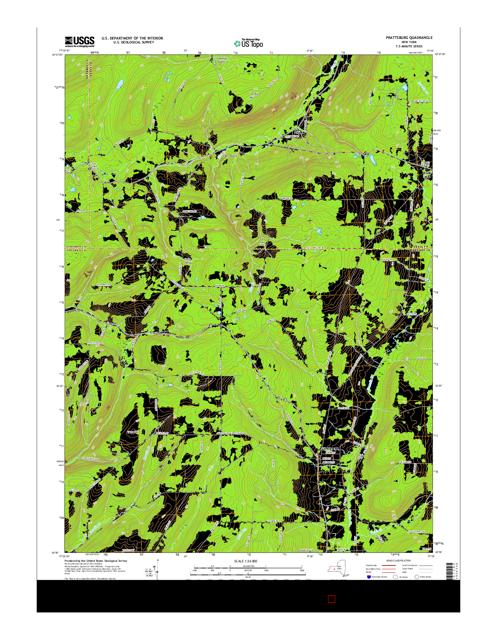 USGS US TOPO 7.5-MINUTE MAP FOR PRATTSBURG, NY 2016