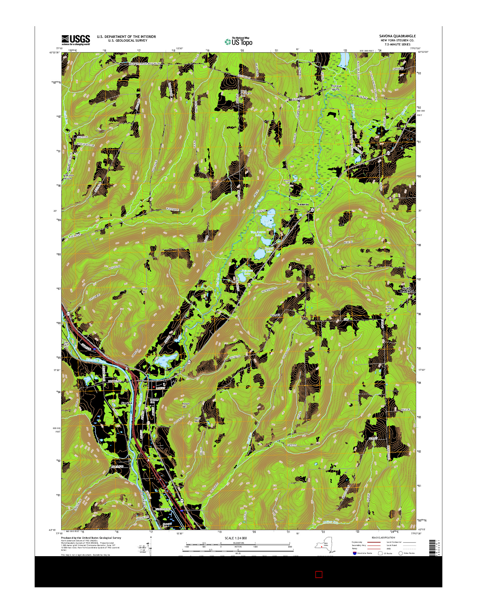 USGS US TOPO 7.5-MINUTE MAP FOR SAVONA, NY 2016