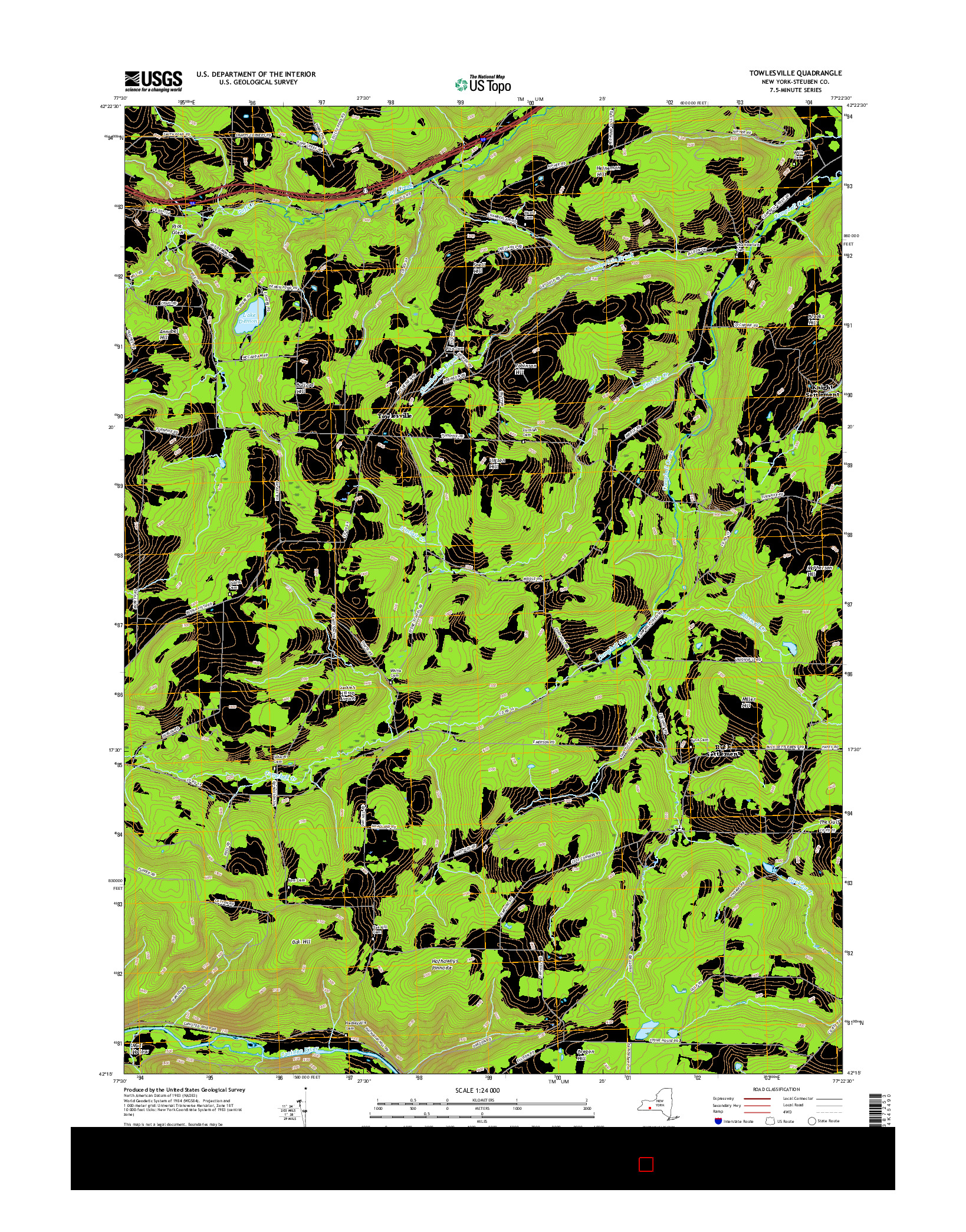 USGS US TOPO 7.5-MINUTE MAP FOR TOWLESVILLE, NY 2016