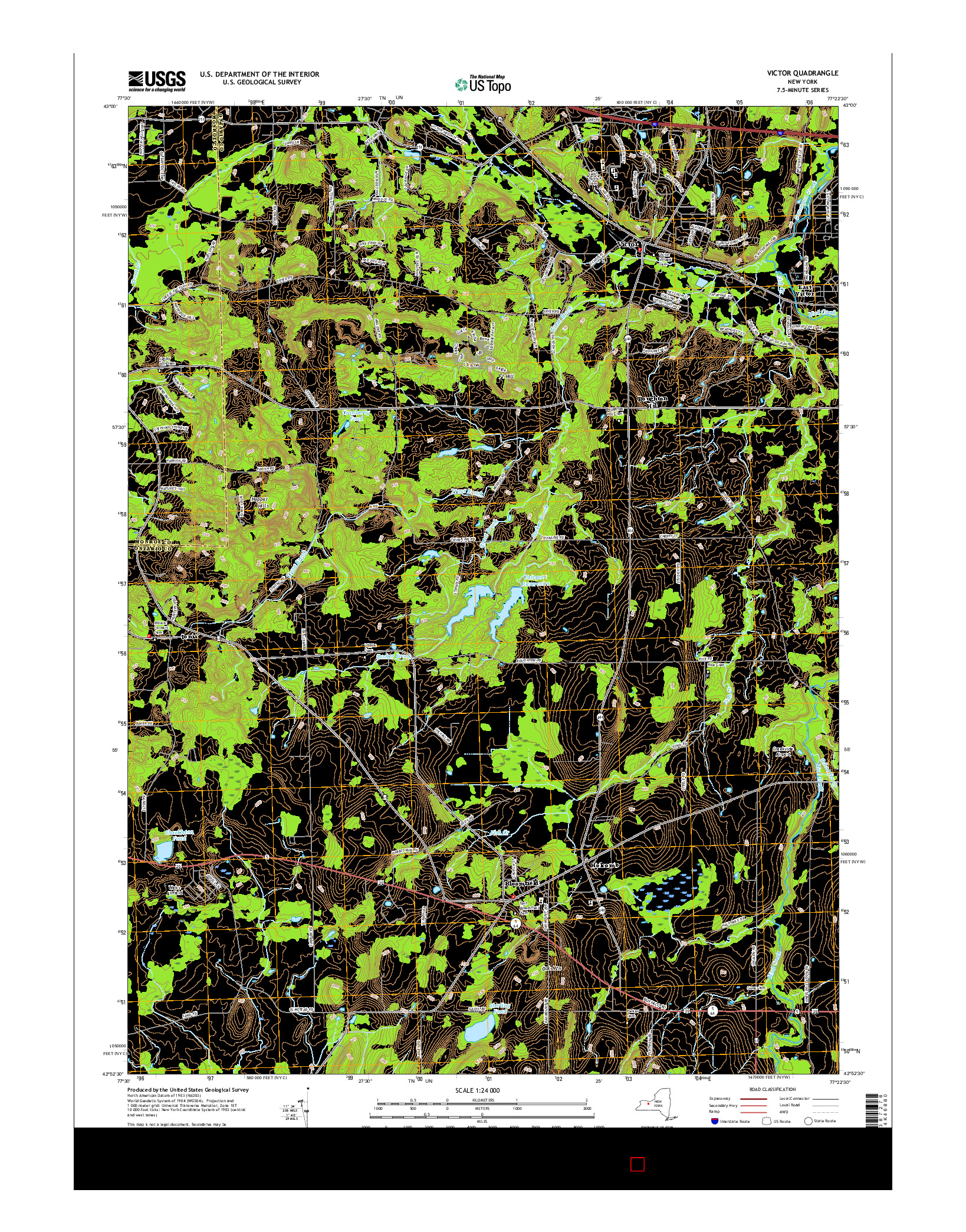 USGS US TOPO 7.5-MINUTE MAP FOR VICTOR, NY 2016