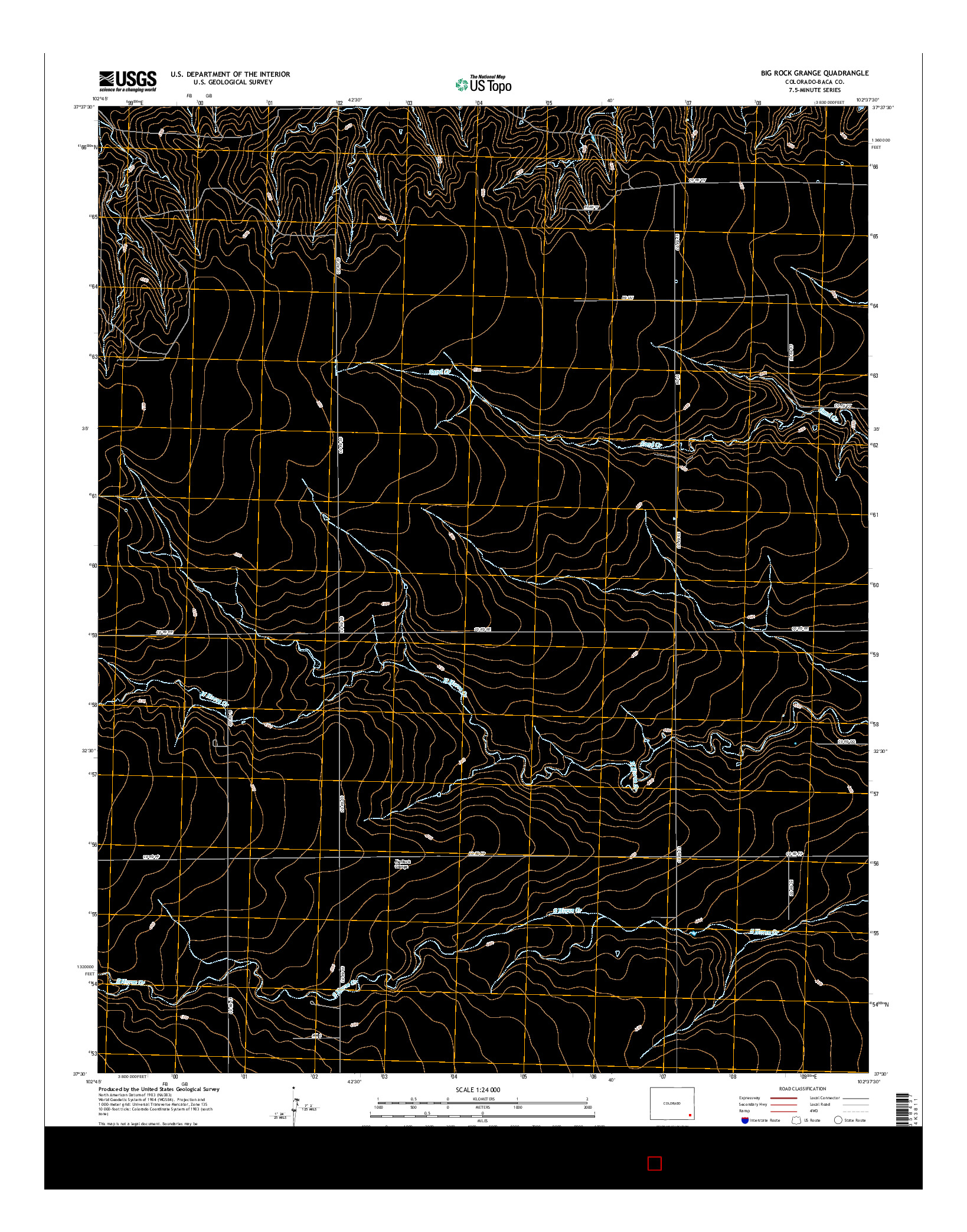 USGS US TOPO 7.5-MINUTE MAP FOR BIG ROCK GRANGE, CO 2016