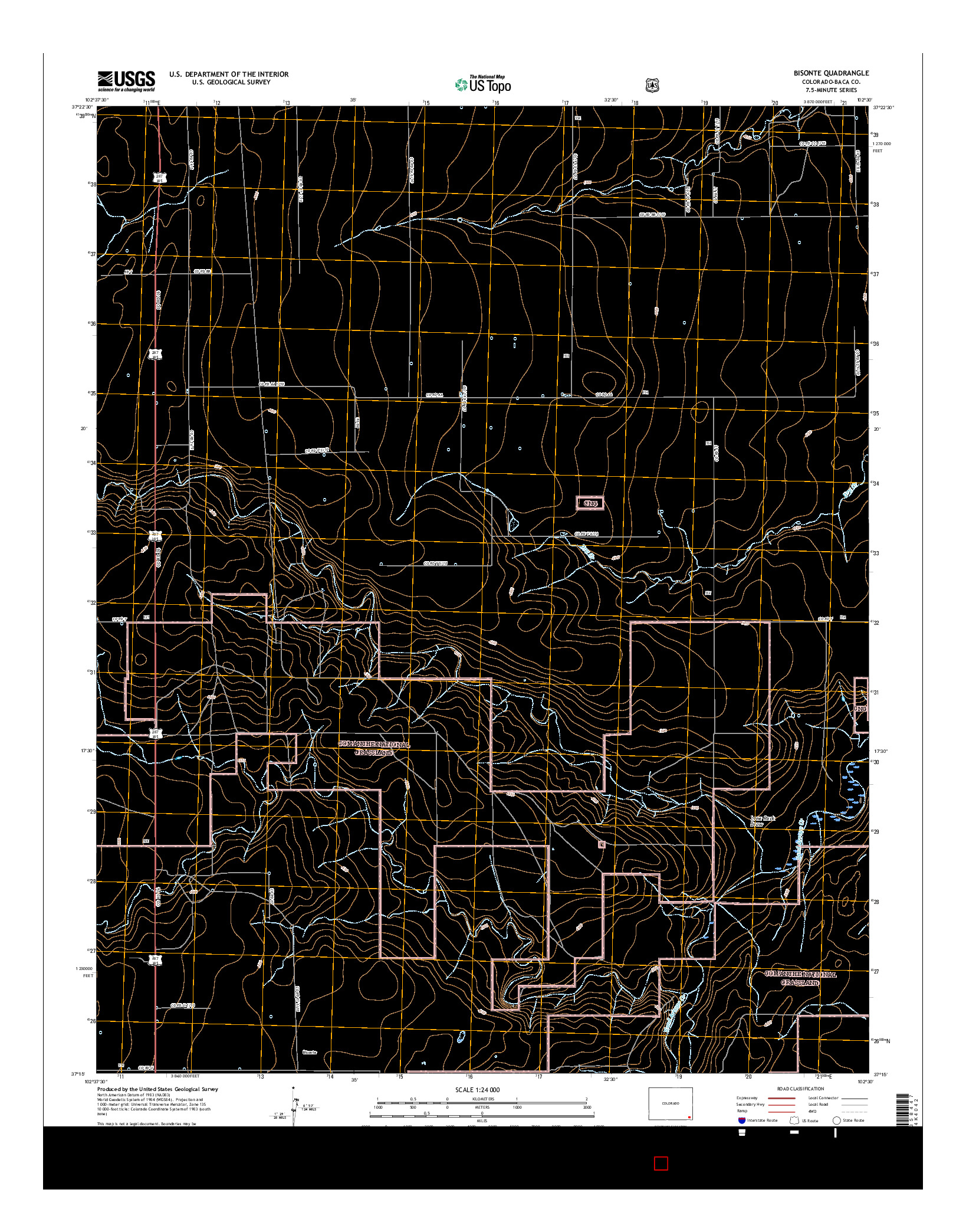 USGS US TOPO 7.5-MINUTE MAP FOR BISONTE, CO 2016