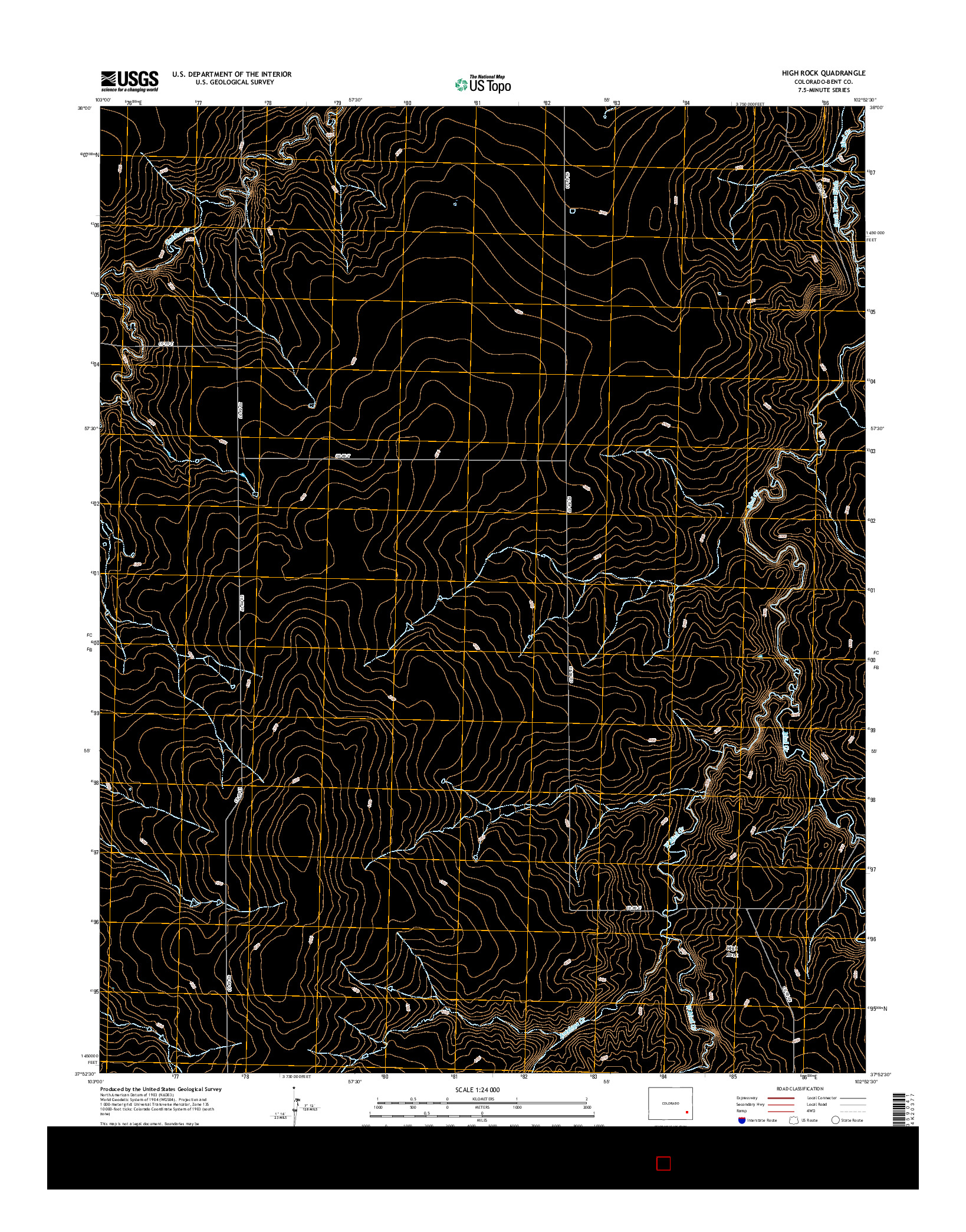 USGS US TOPO 7.5-MINUTE MAP FOR HIGH ROCK, CO 2016