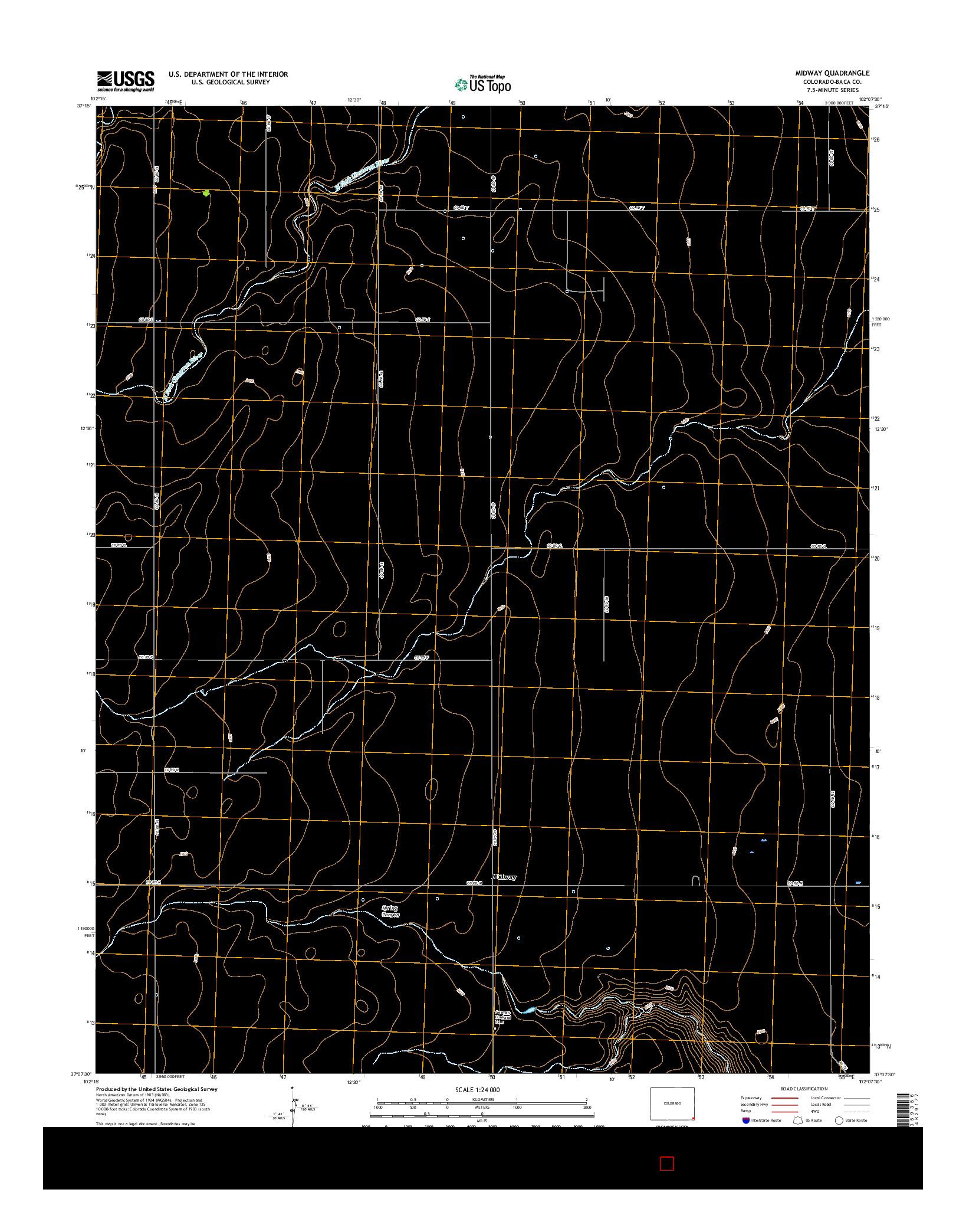 USGS US TOPO 7.5-MINUTE MAP FOR MIDWAY, CO 2016