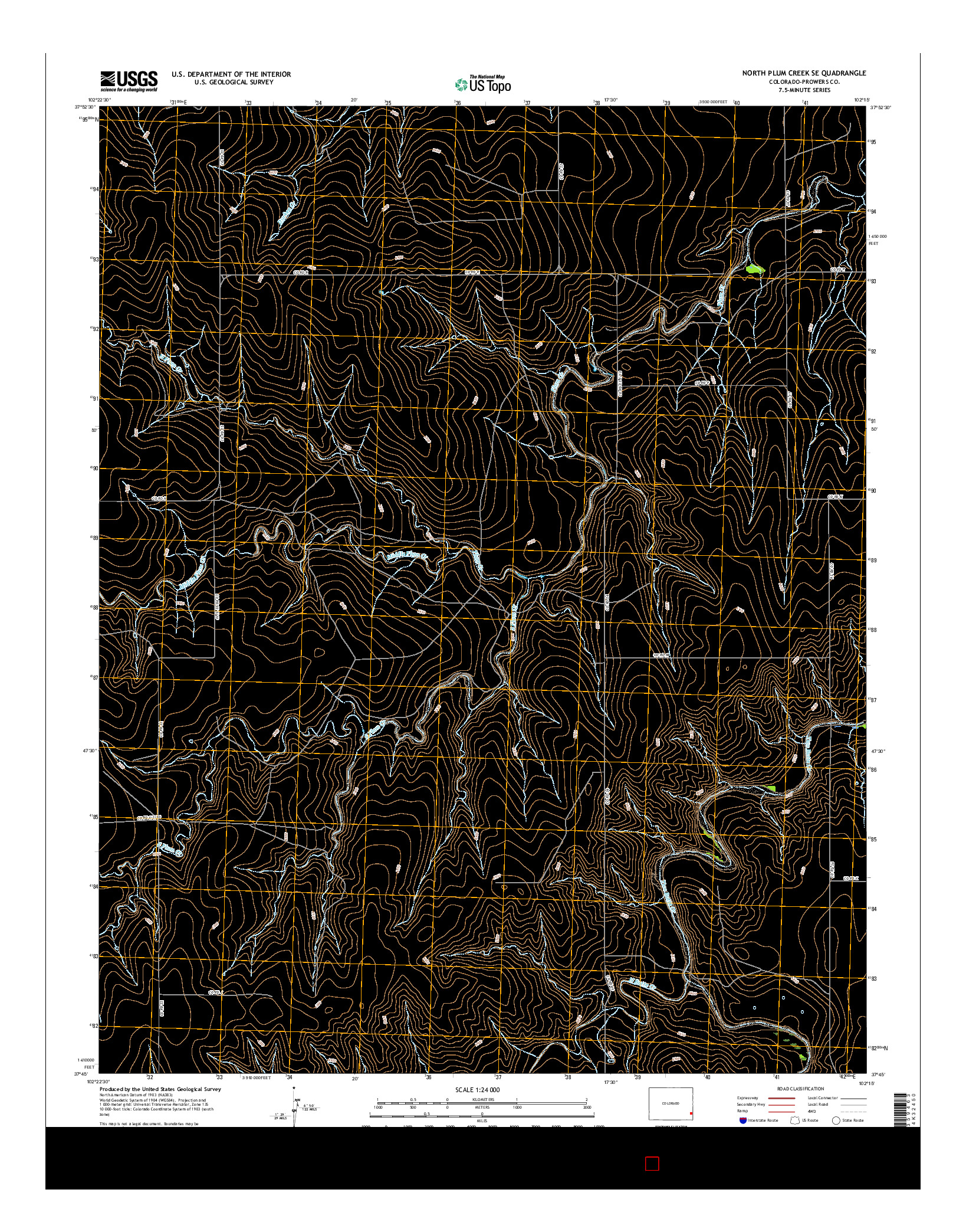 USGS US TOPO 7.5-MINUTE MAP FOR NORTH PLUM CREEK SE, CO 2016