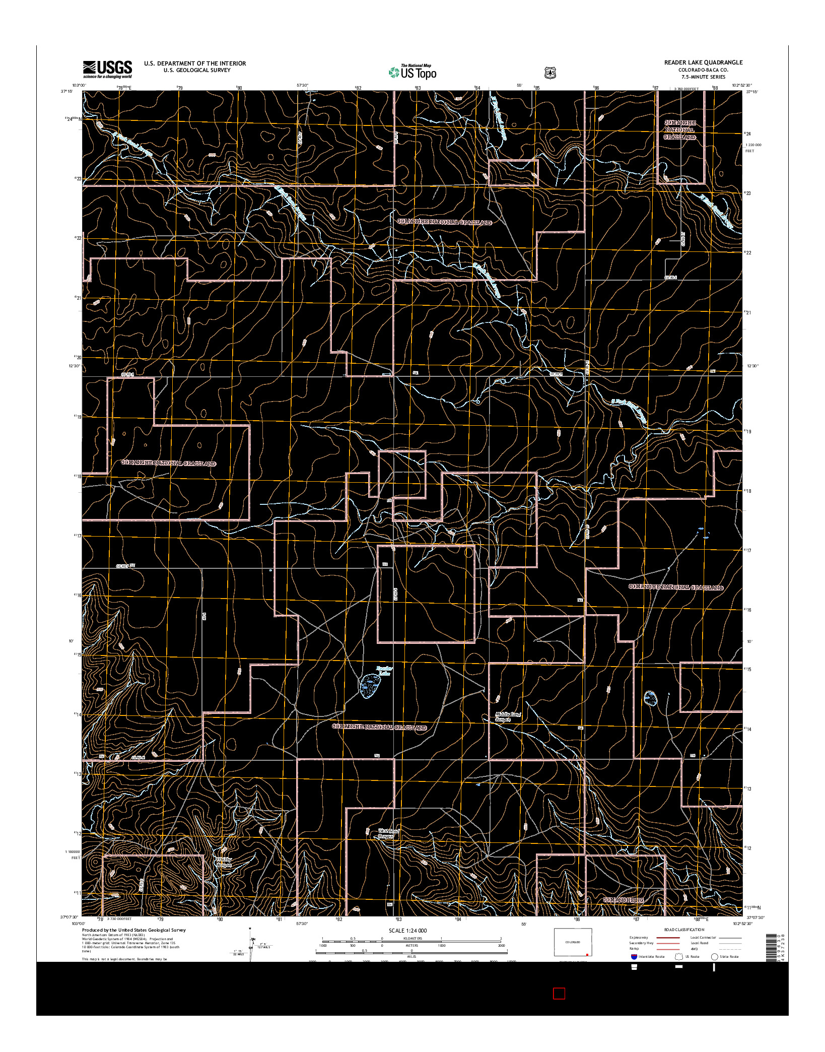 USGS US TOPO 7.5-MINUTE MAP FOR READER LAKE, CO 2016