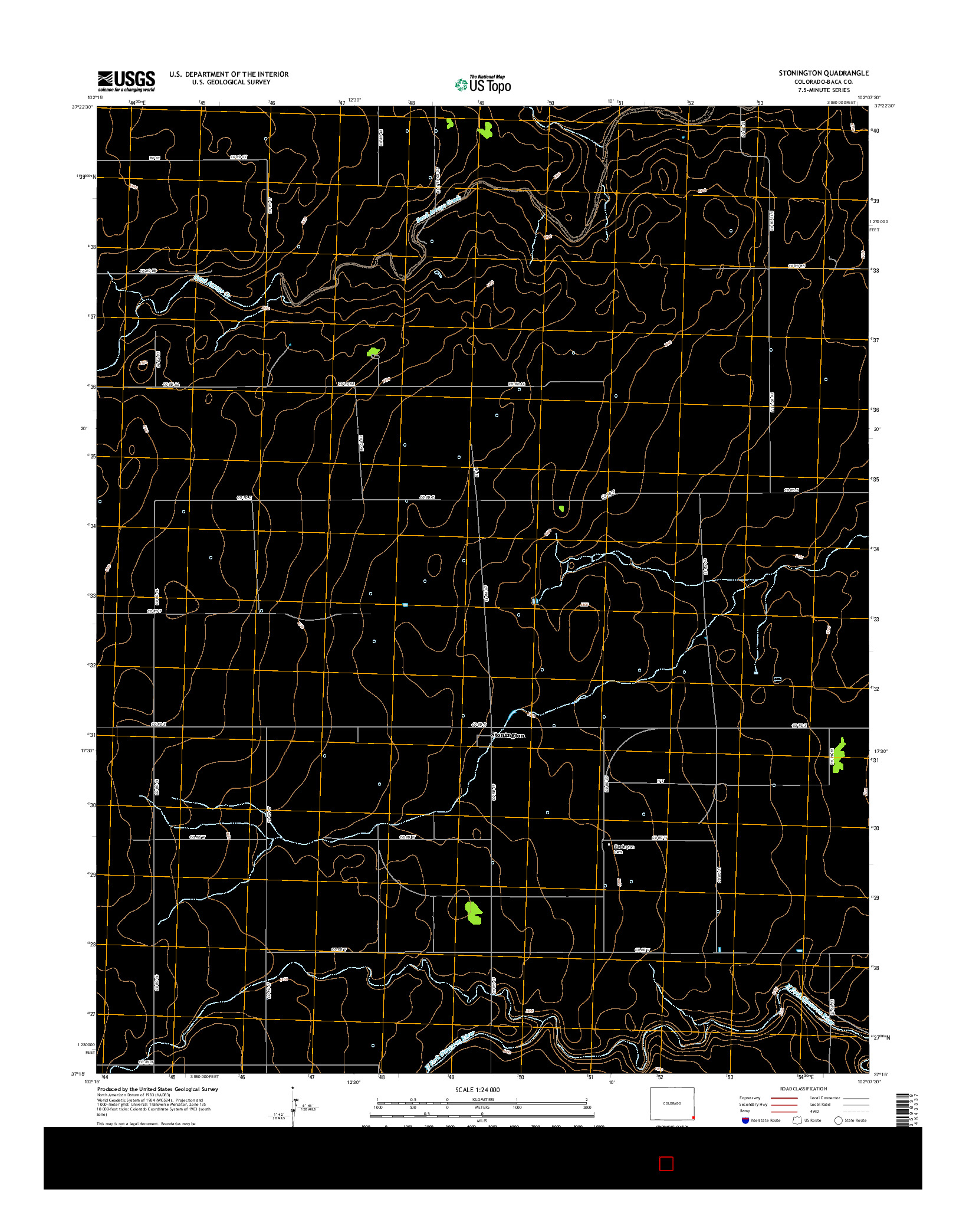 USGS US TOPO 7.5-MINUTE MAP FOR STONINGTON, CO 2016