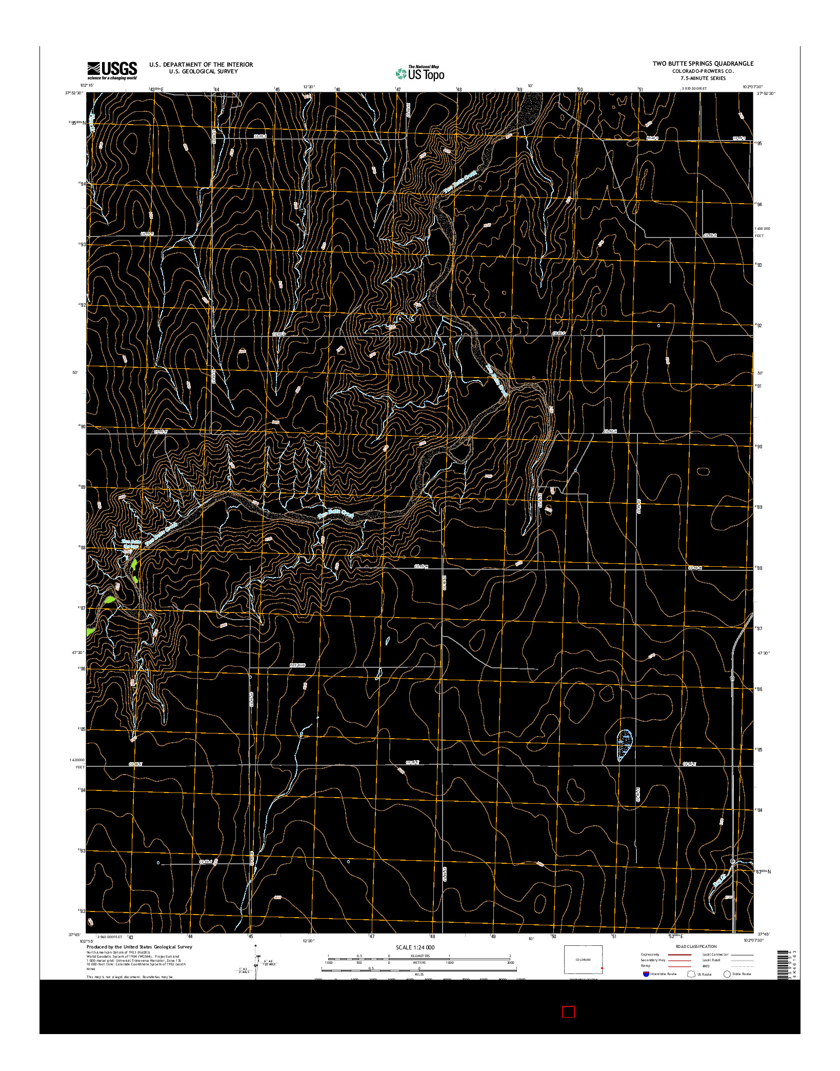 USGS US TOPO 7.5-MINUTE MAP FOR TWO BUTTE SPRINGS, CO 2016