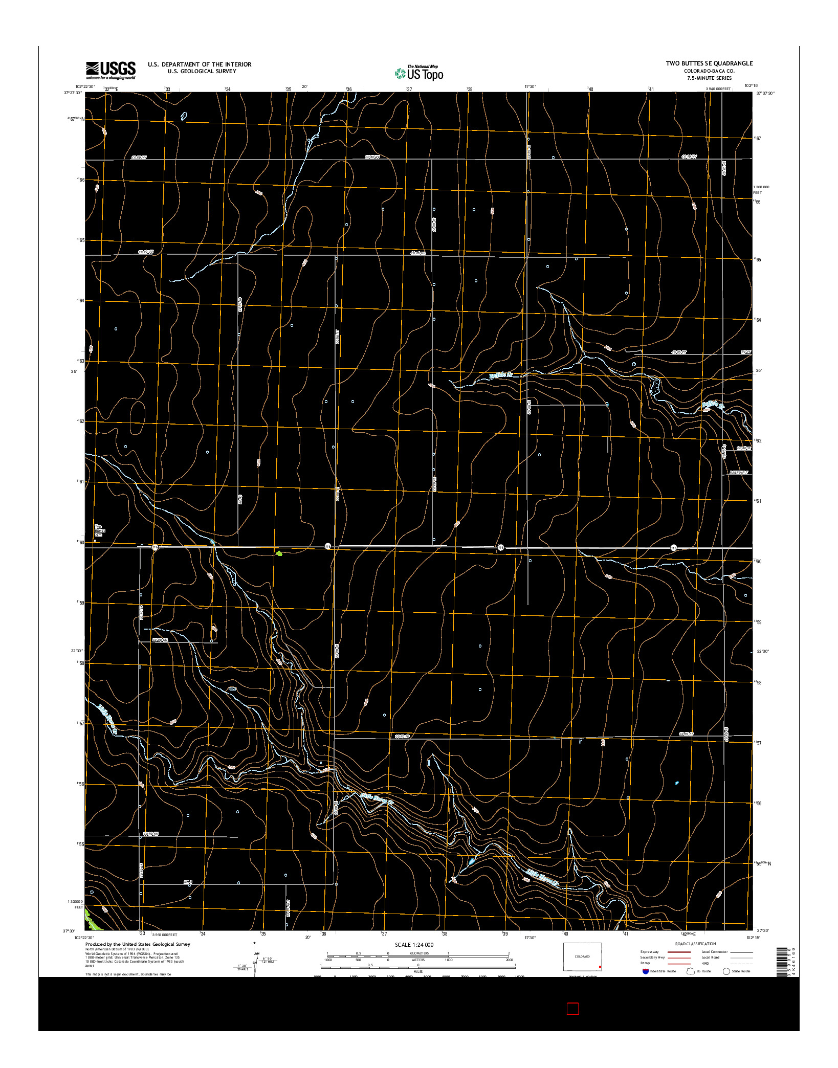 USGS US TOPO 7.5-MINUTE MAP FOR TWO BUTTES SE, CO 2016