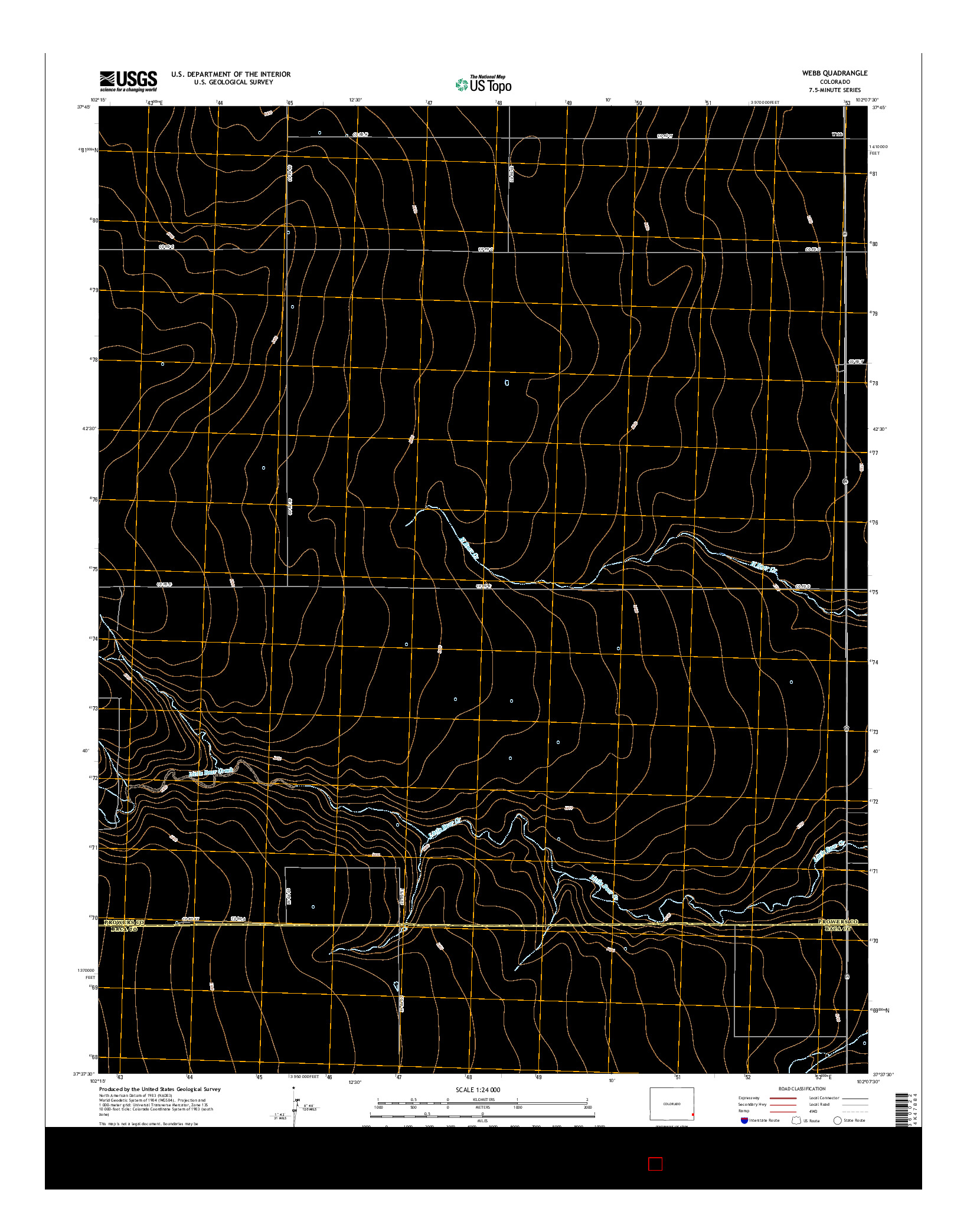 USGS US TOPO 7.5-MINUTE MAP FOR WEBB, CO 2016