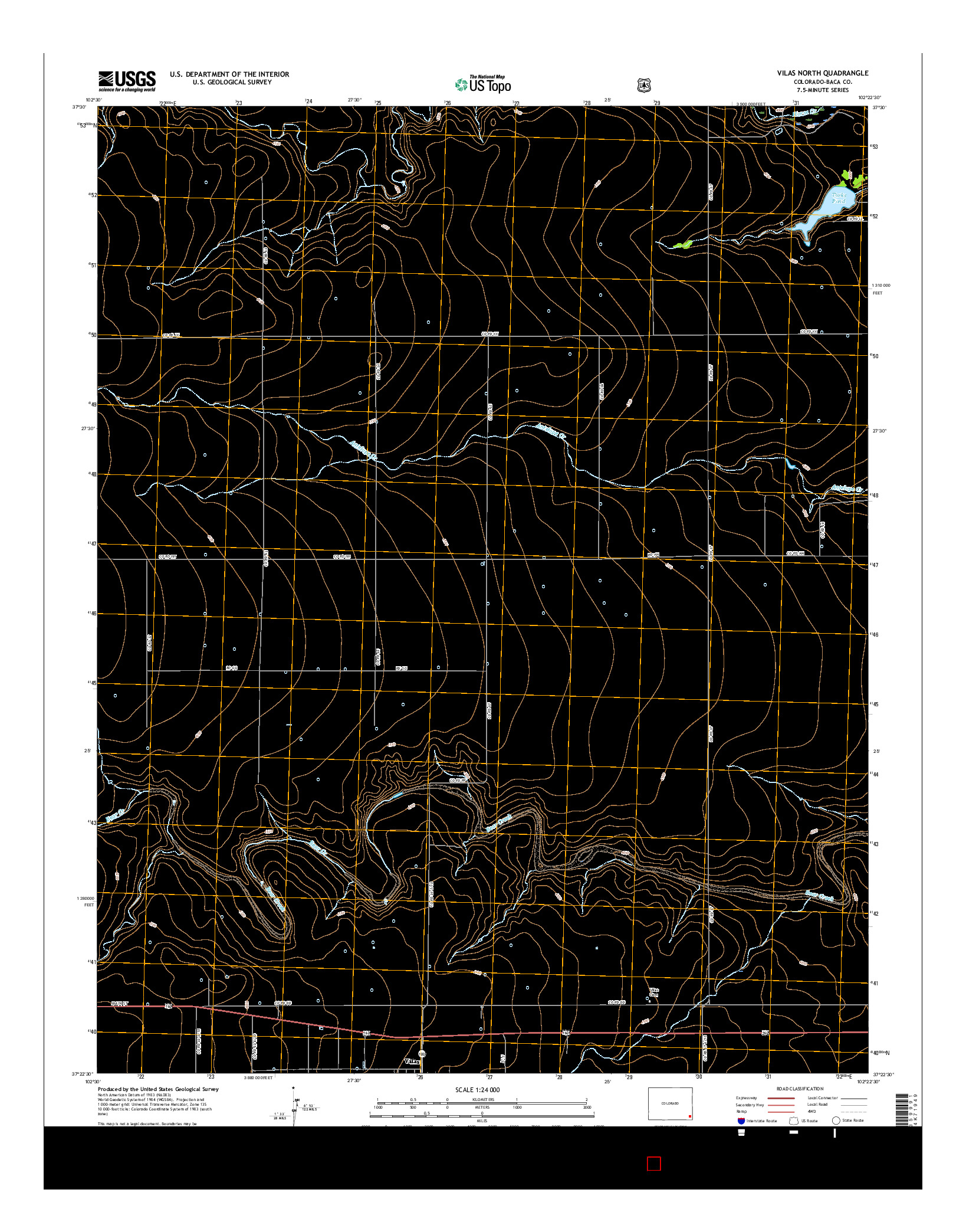 USGS US TOPO 7.5-MINUTE MAP FOR VILAS NORTH, CO 2016