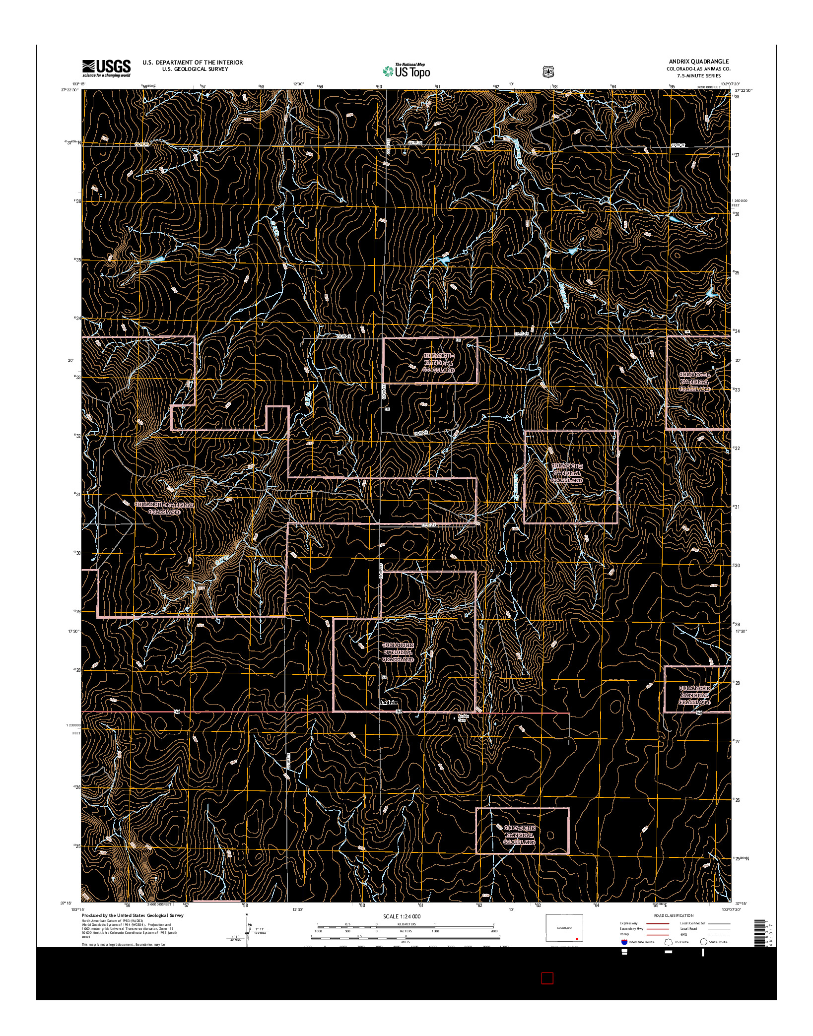 USGS US TOPO 7.5-MINUTE MAP FOR ANDRIX, CO 2016