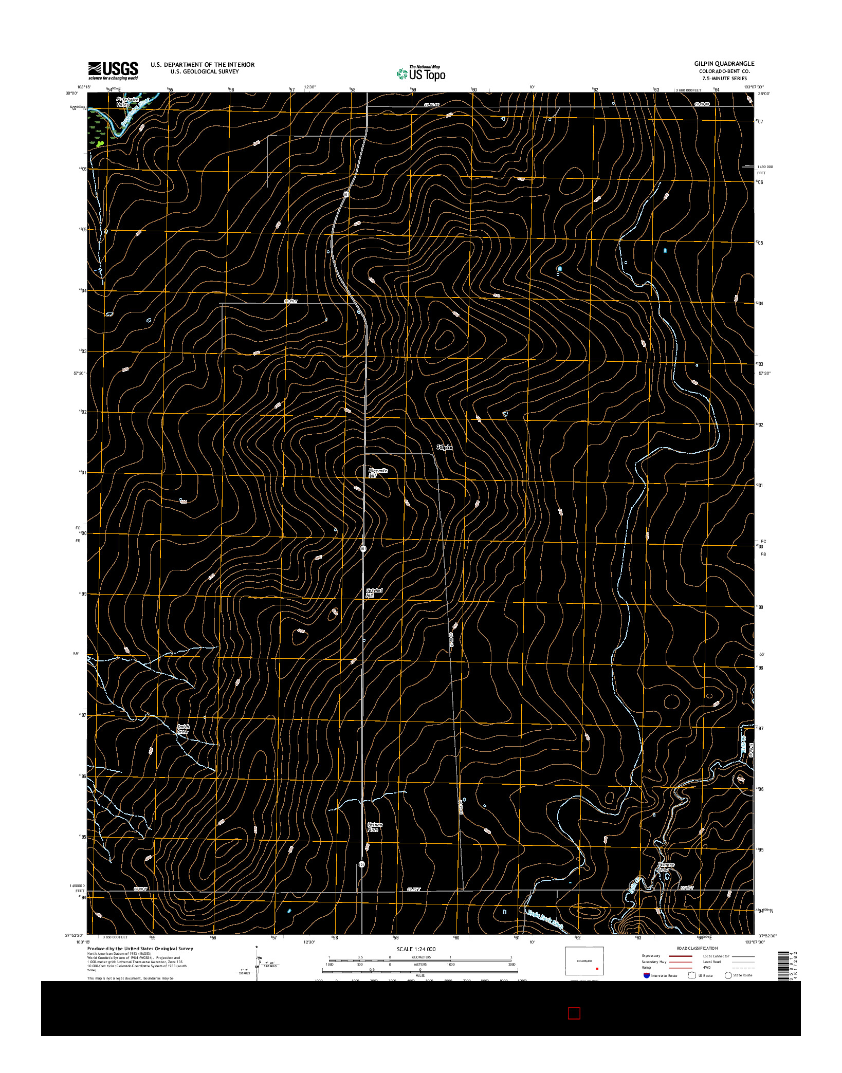 USGS US TOPO 7.5-MINUTE MAP FOR GILPIN, CO 2016