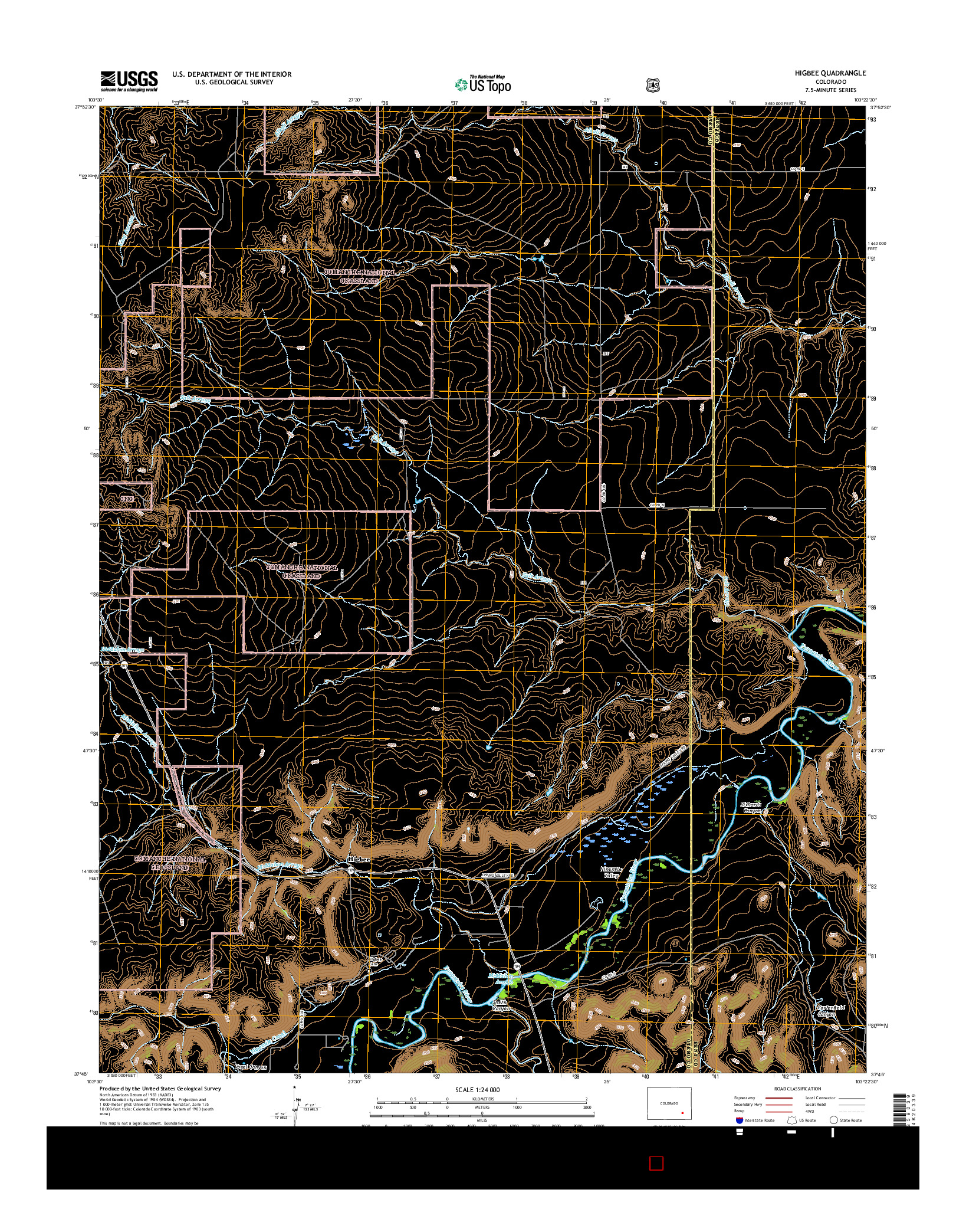 USGS US TOPO 7.5-MINUTE MAP FOR HIGBEE, CO 2016