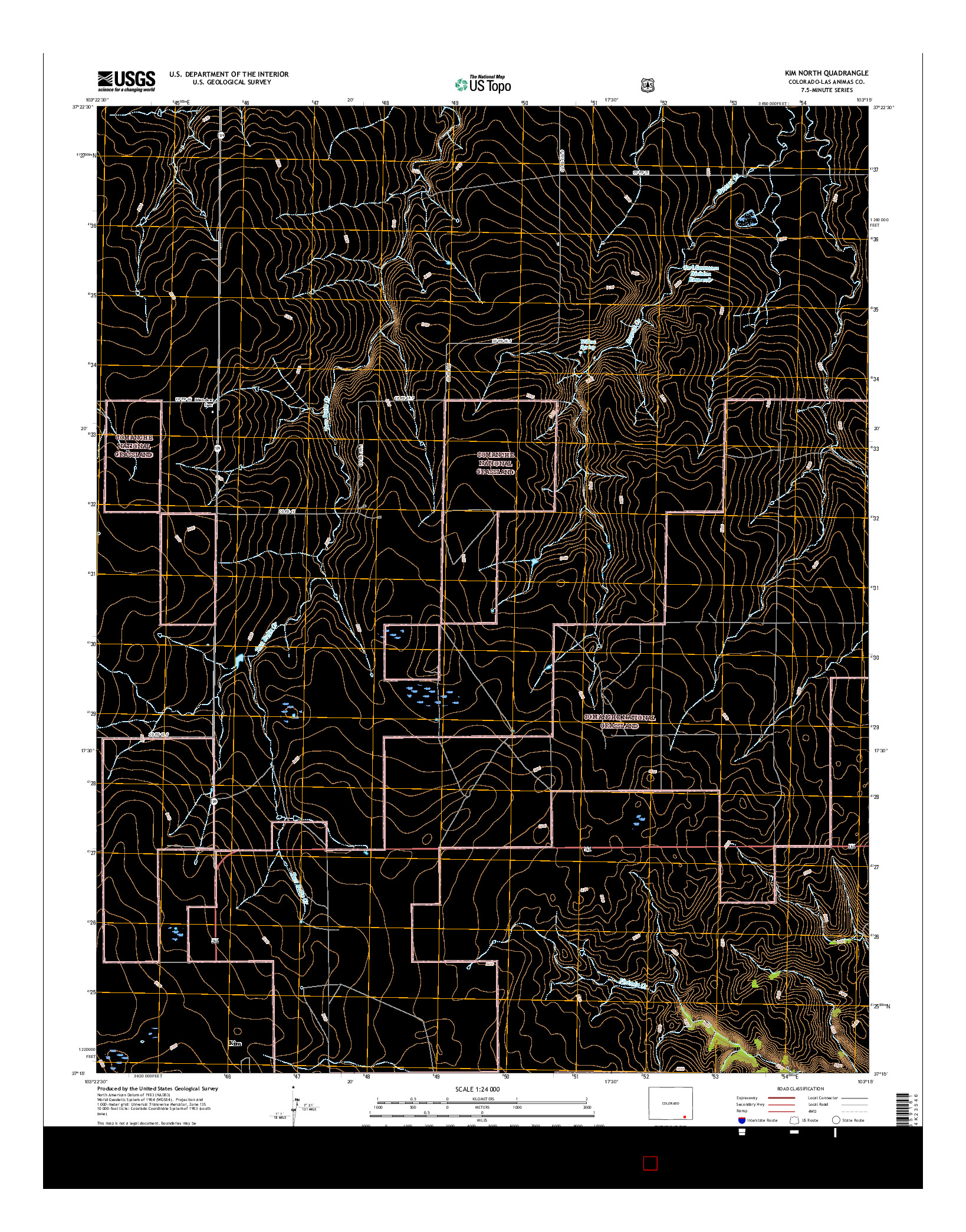 USGS US TOPO 7.5-MINUTE MAP FOR KIM NORTH, CO 2016