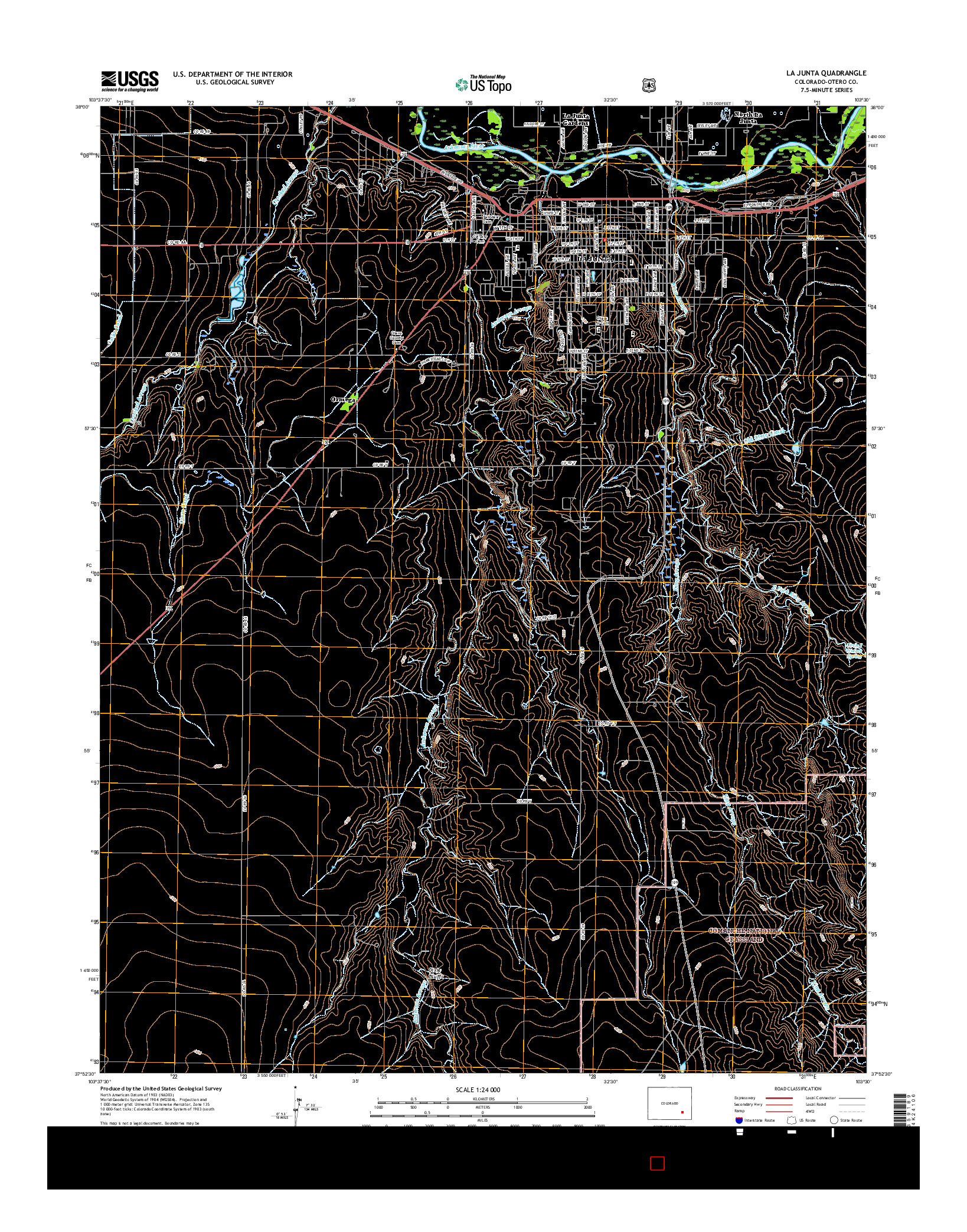 USGS US TOPO 7.5-MINUTE MAP FOR LA JUNTA, CO 2016