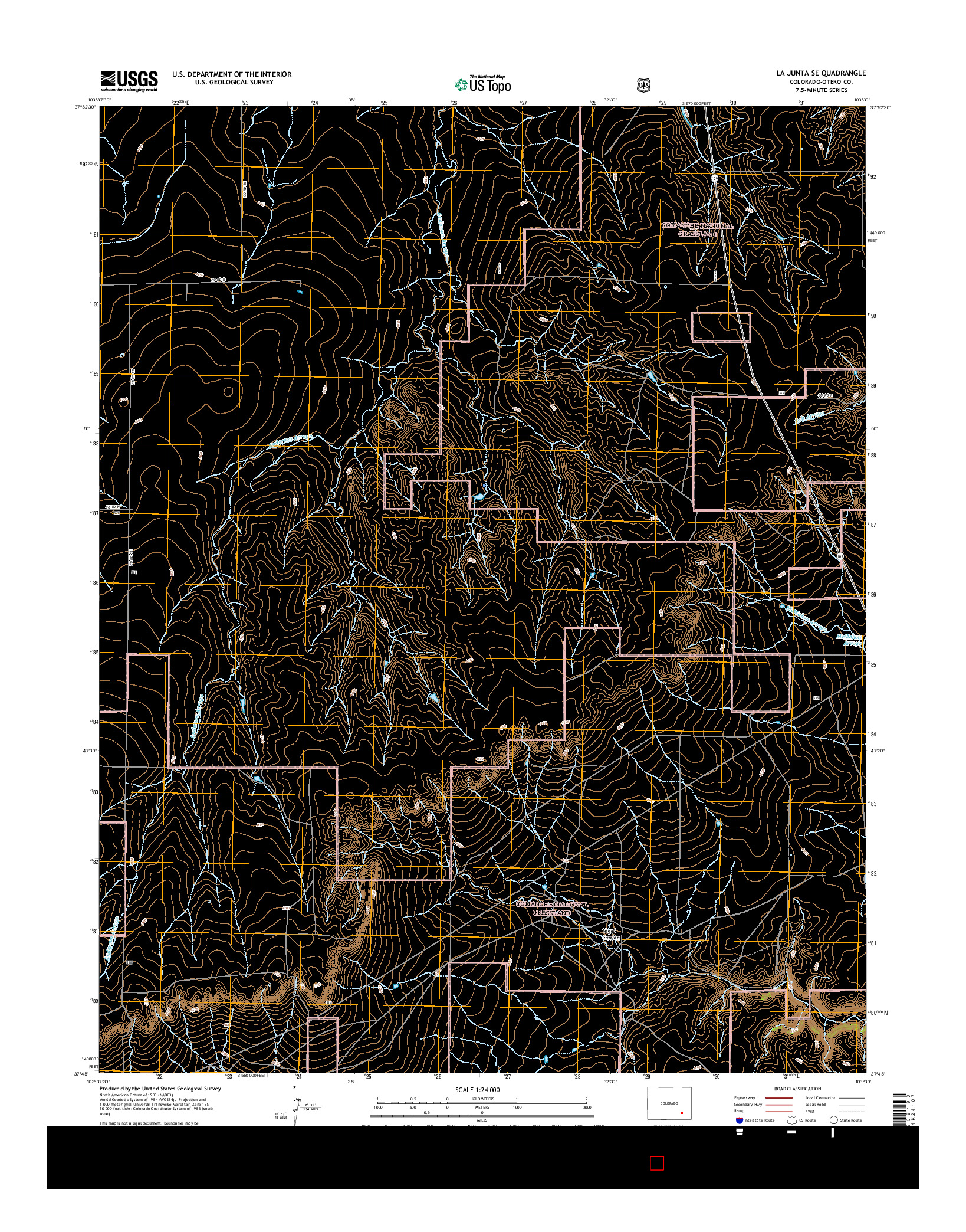 USGS US TOPO 7.5-MINUTE MAP FOR LA JUNTA SE, CO 2016