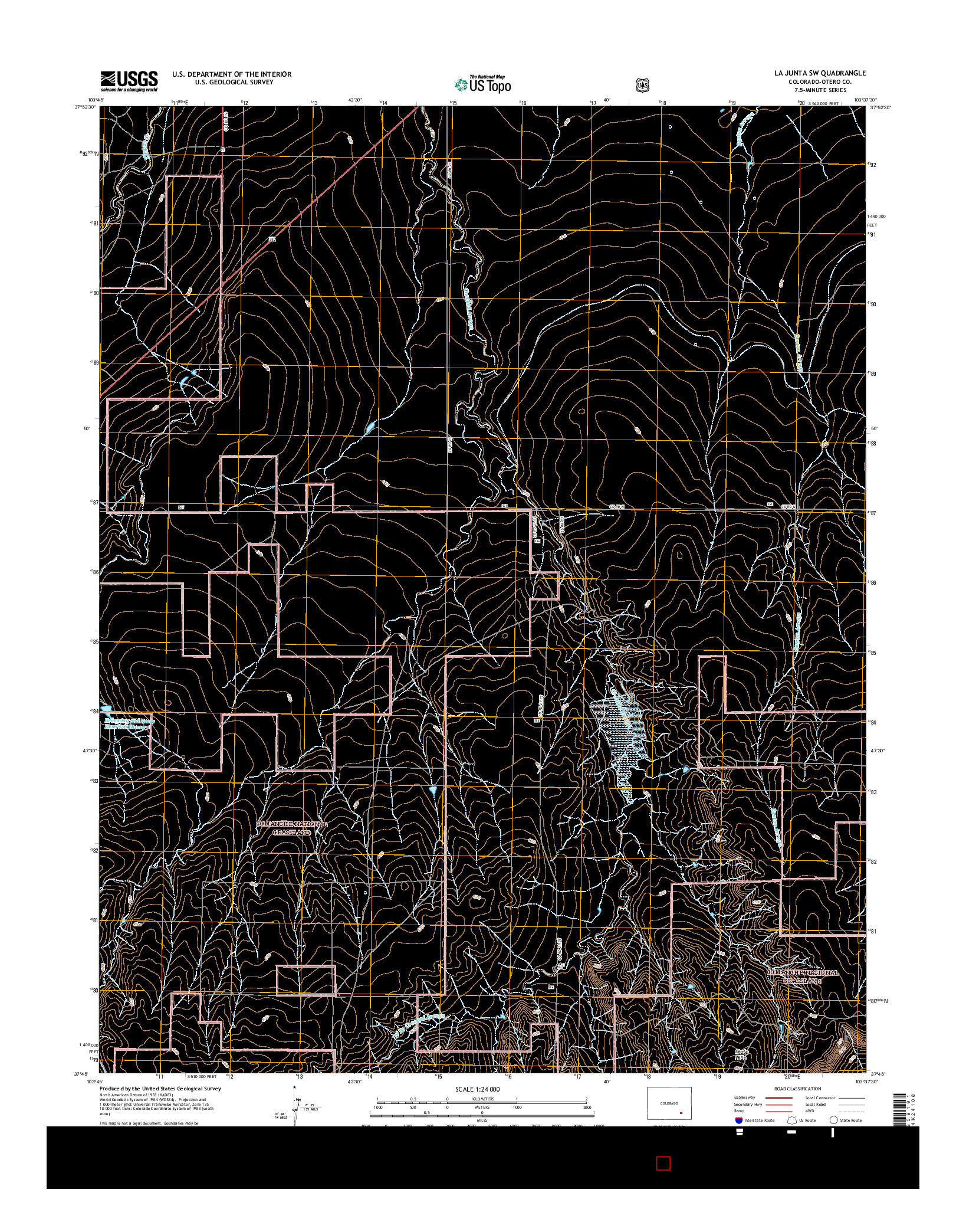 USGS US TOPO 7.5-MINUTE MAP FOR LA JUNTA SW, CO 2016