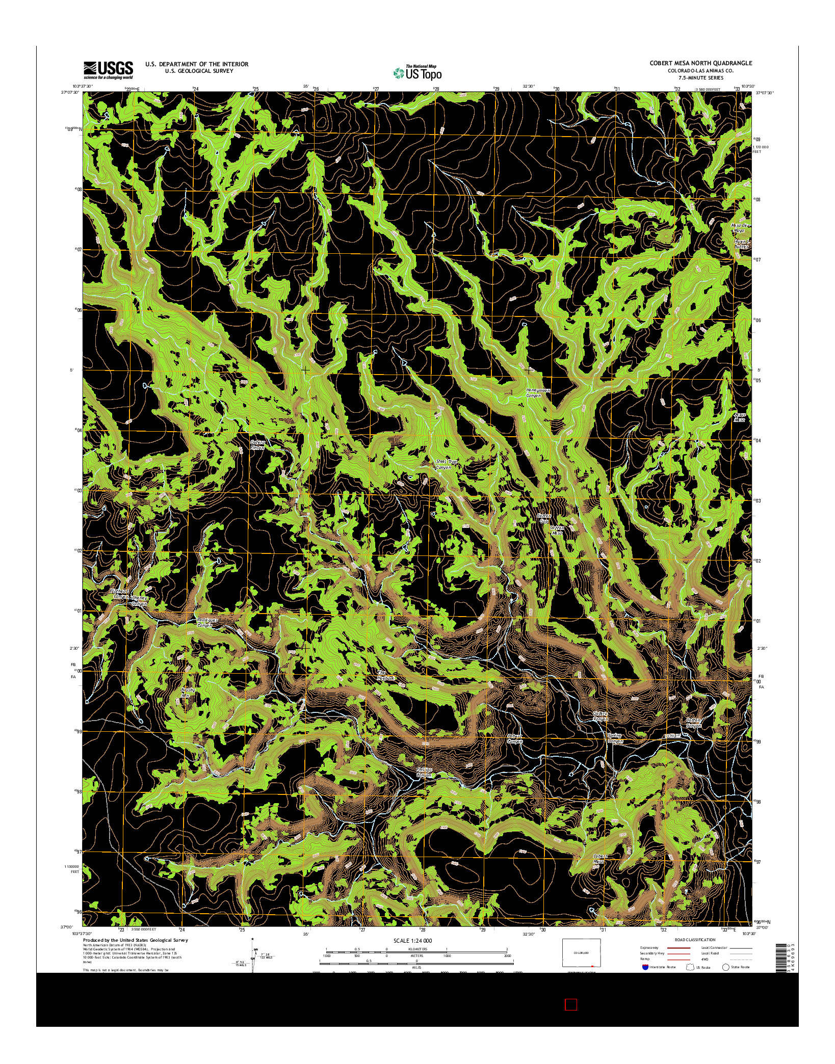 USGS US TOPO 7.5-MINUTE MAP FOR COBERT MESA NORTH, CO 2016