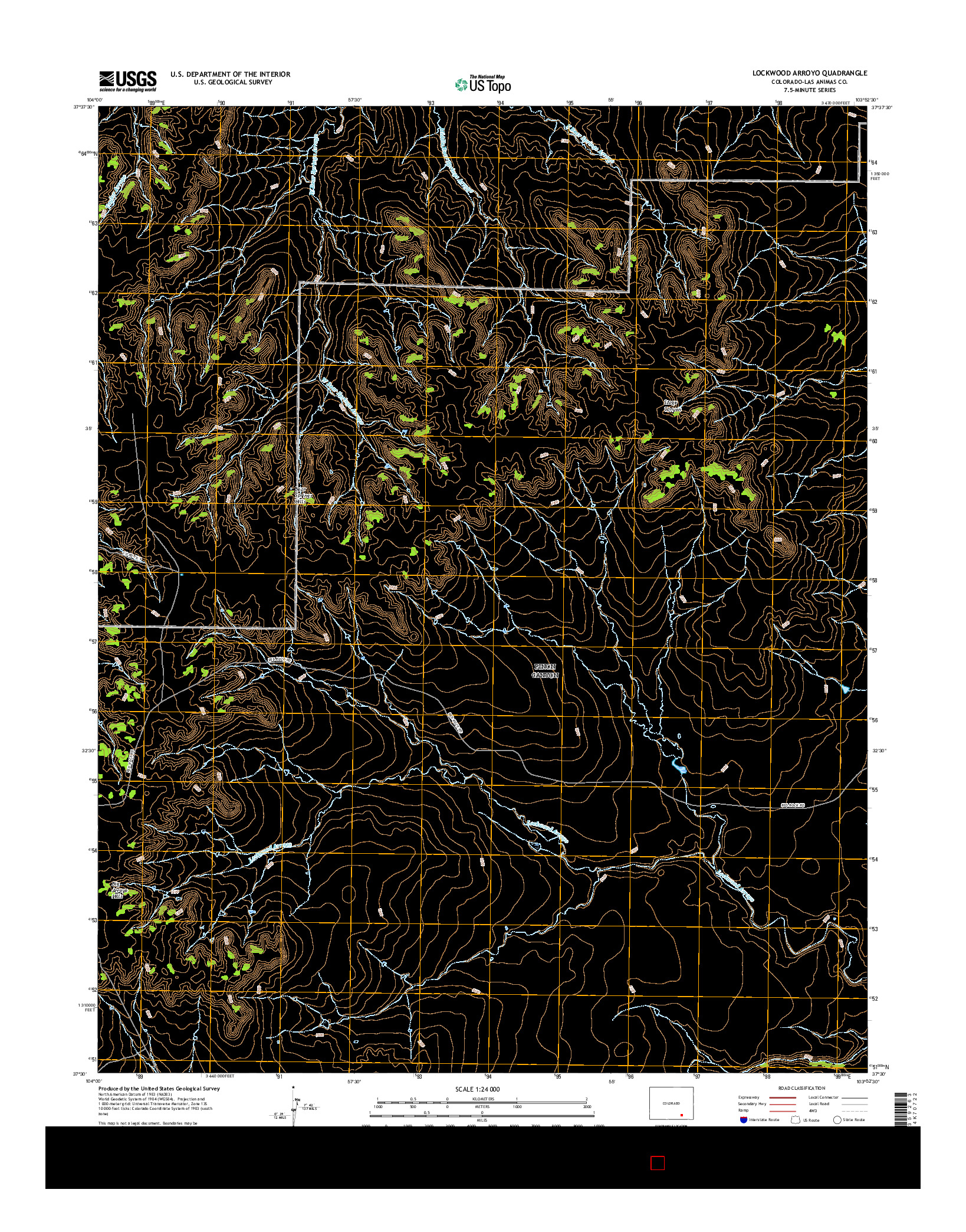 USGS US TOPO 7.5-MINUTE MAP FOR LOCKWOOD ARROYO, CO 2016