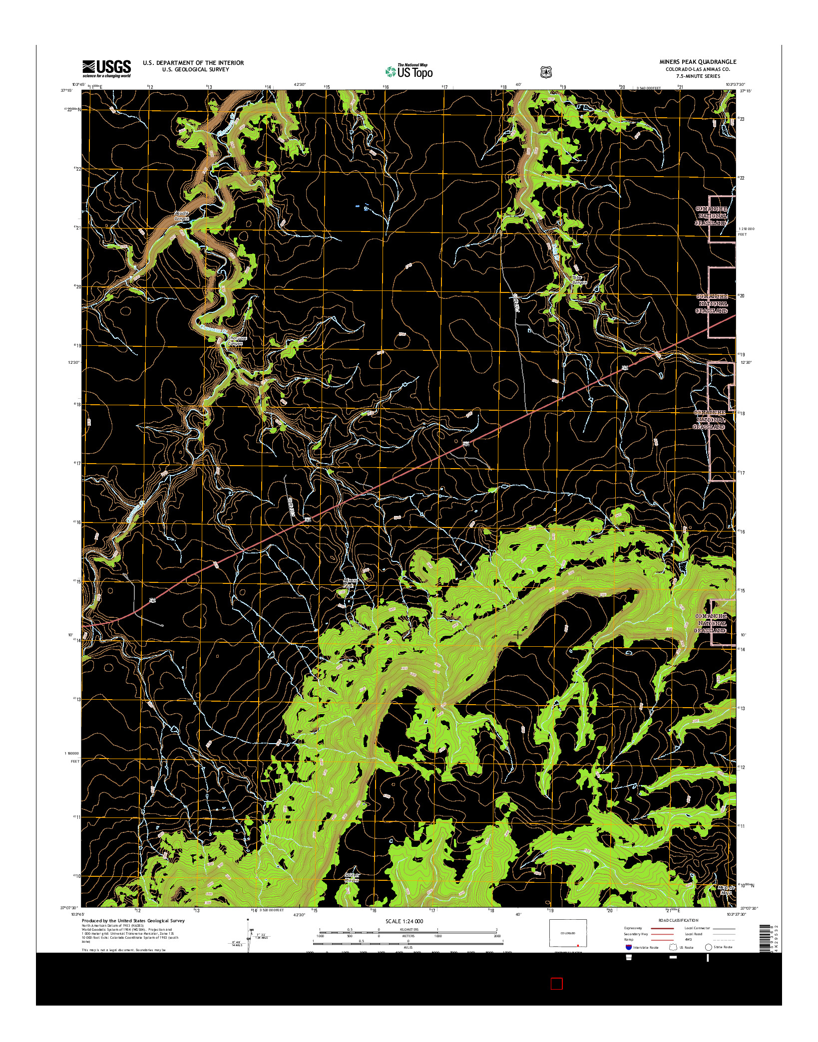 USGS US TOPO 7.5-MINUTE MAP FOR MINERS PEAK, CO 2016