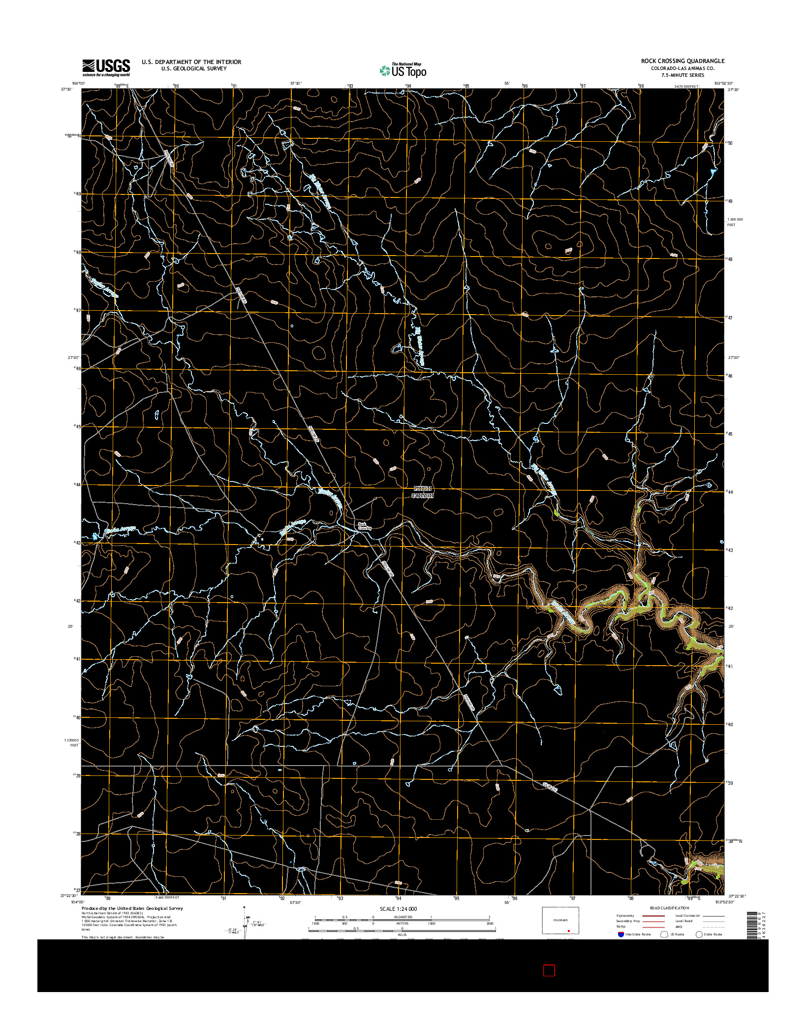 USGS US TOPO 7.5-MINUTE MAP FOR ROCK CROSSING, CO 2016
