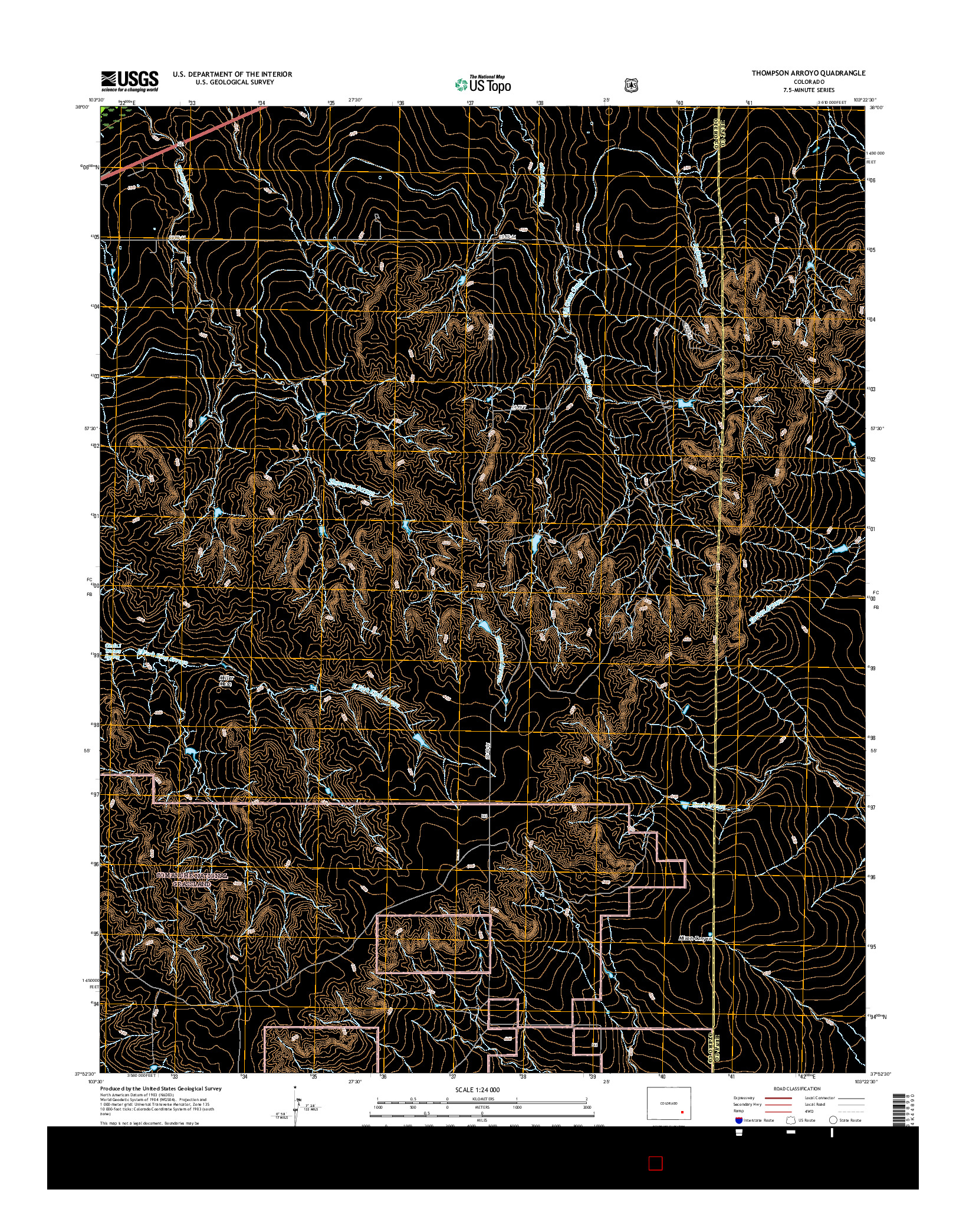 USGS US TOPO 7.5-MINUTE MAP FOR THOMPSON ARROYO, CO 2016