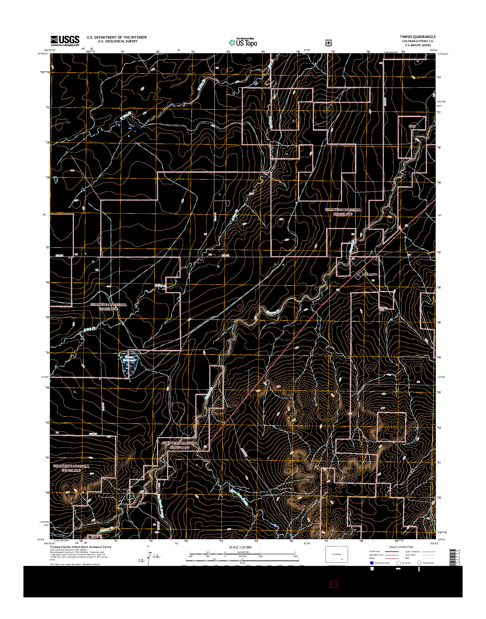 USGS US TOPO 7.5-MINUTE MAP FOR TIMPAS, CO 2016
