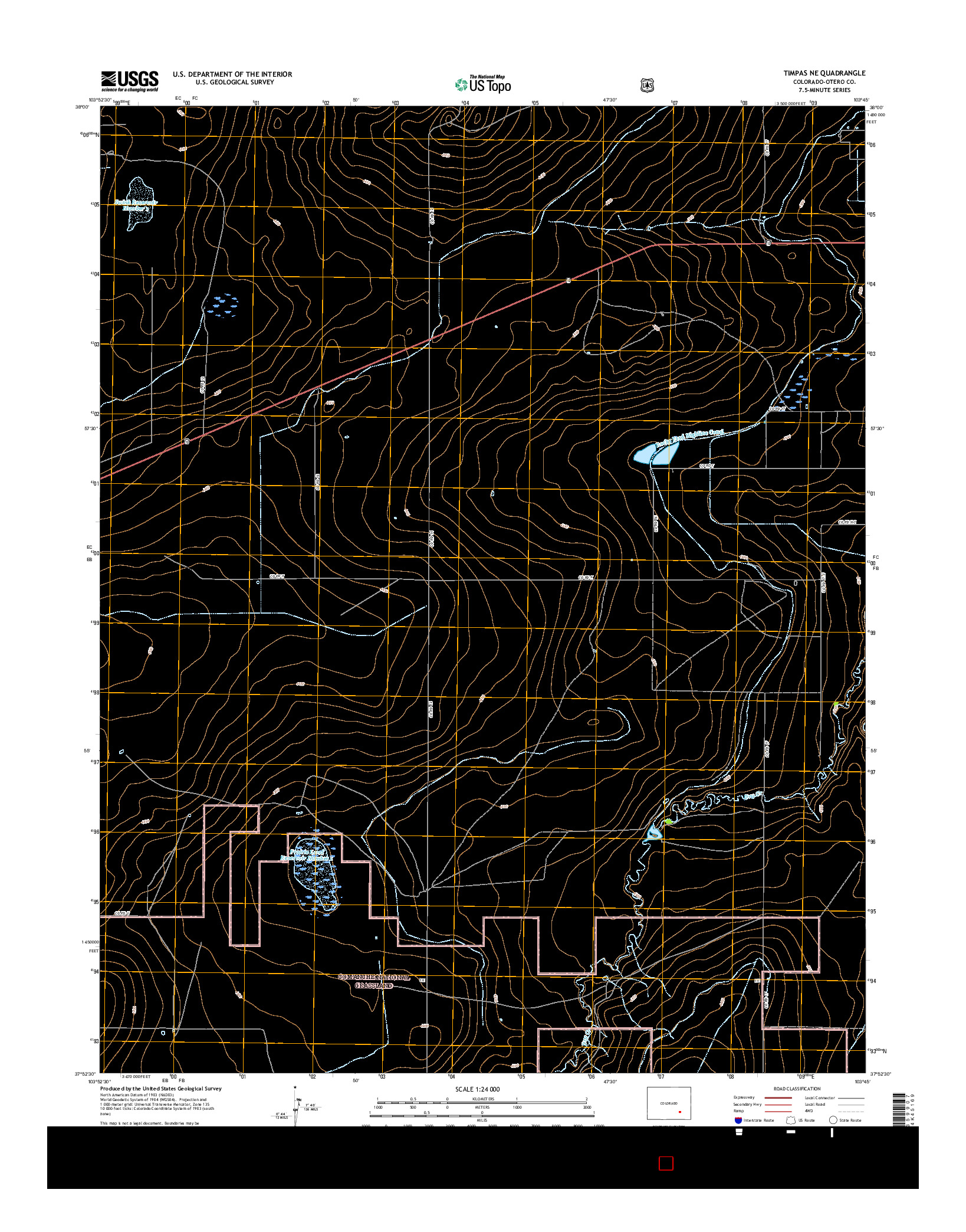 USGS US TOPO 7.5-MINUTE MAP FOR TIMPAS NE, CO 2016