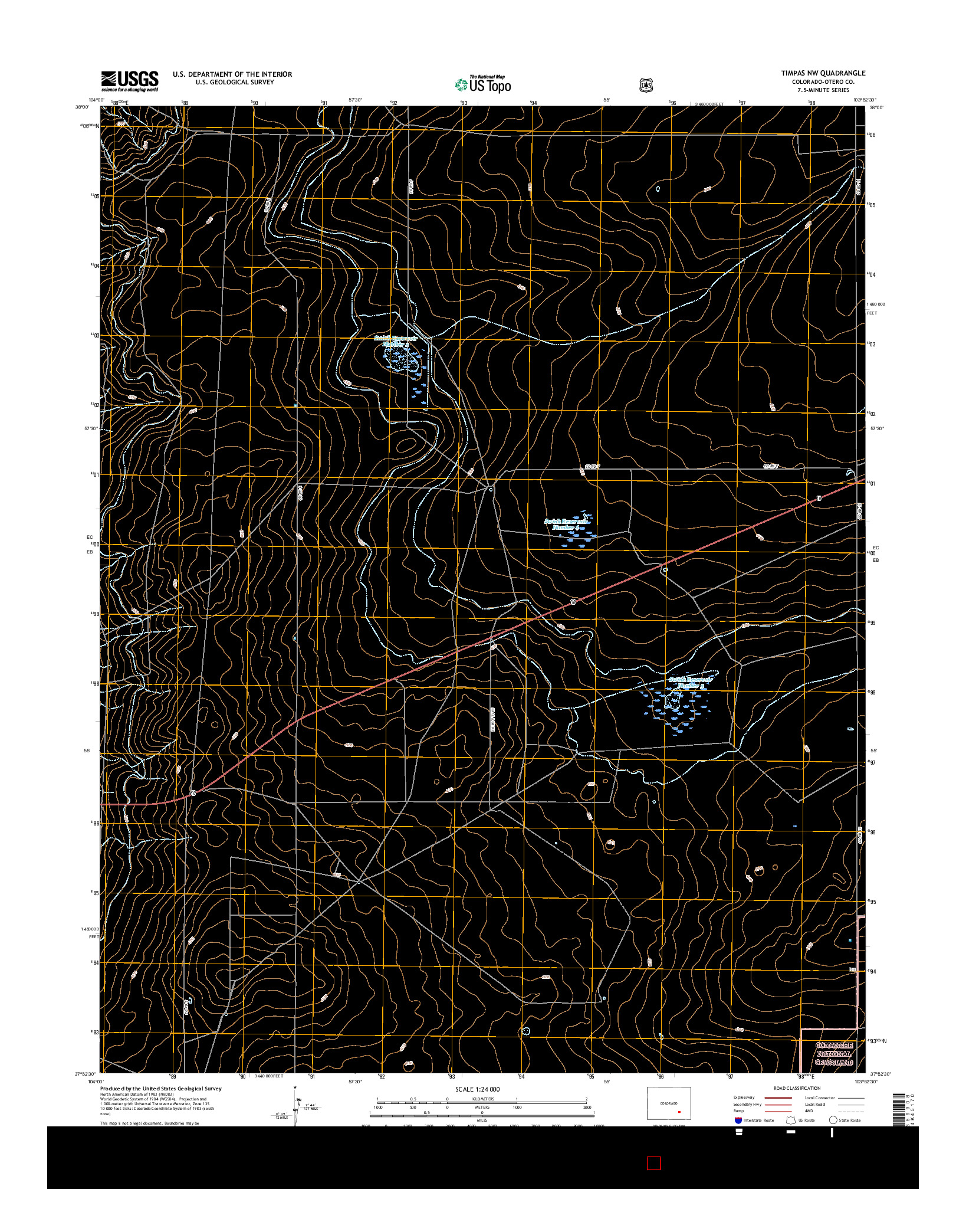 USGS US TOPO 7.5-MINUTE MAP FOR TIMPAS NW, CO 2016