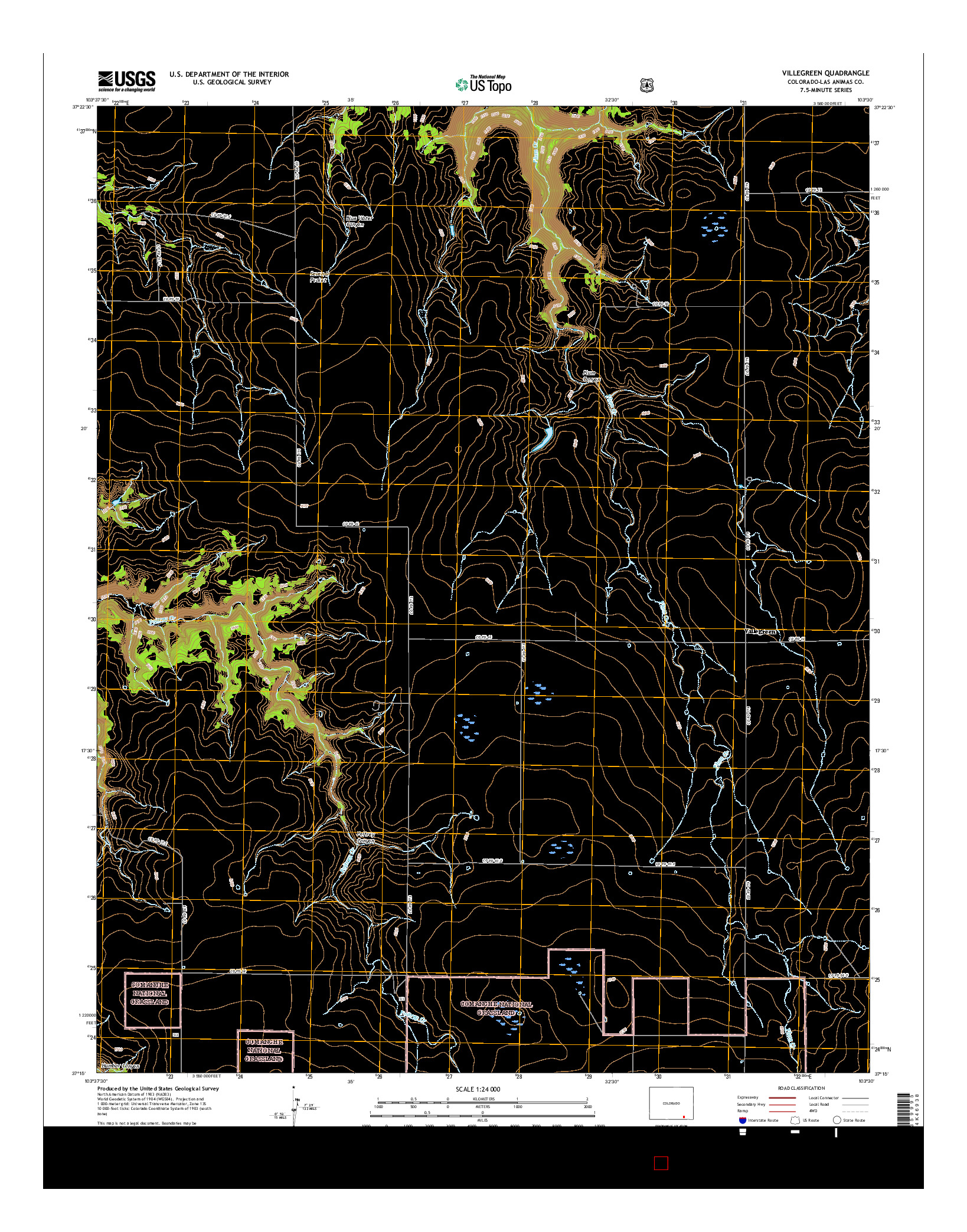 USGS US TOPO 7.5-MINUTE MAP FOR VILLEGREEN, CO 2016