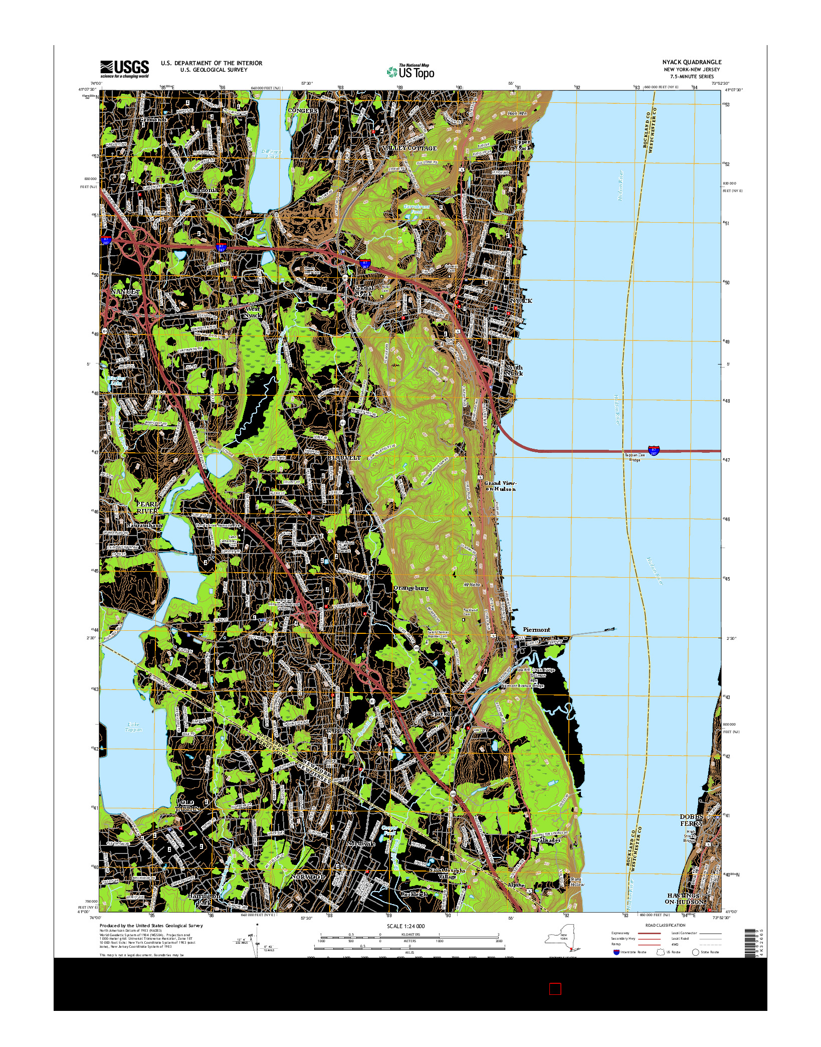 USGS US TOPO 7.5-MINUTE MAP FOR NYACK, NY-NJ 2016