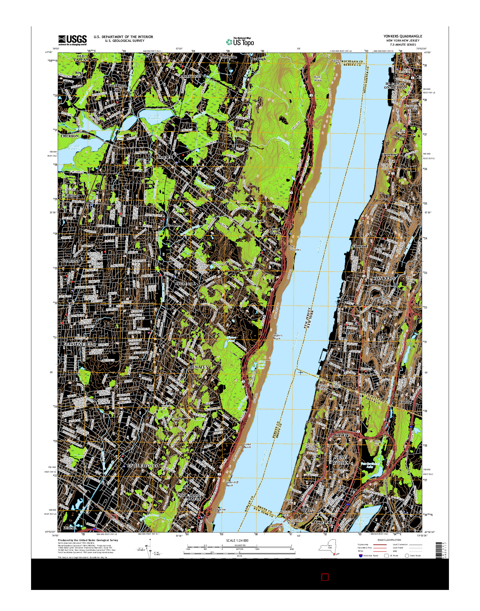 USGS US TOPO 7.5-MINUTE MAP FOR YONKERS, NY-NJ 2016