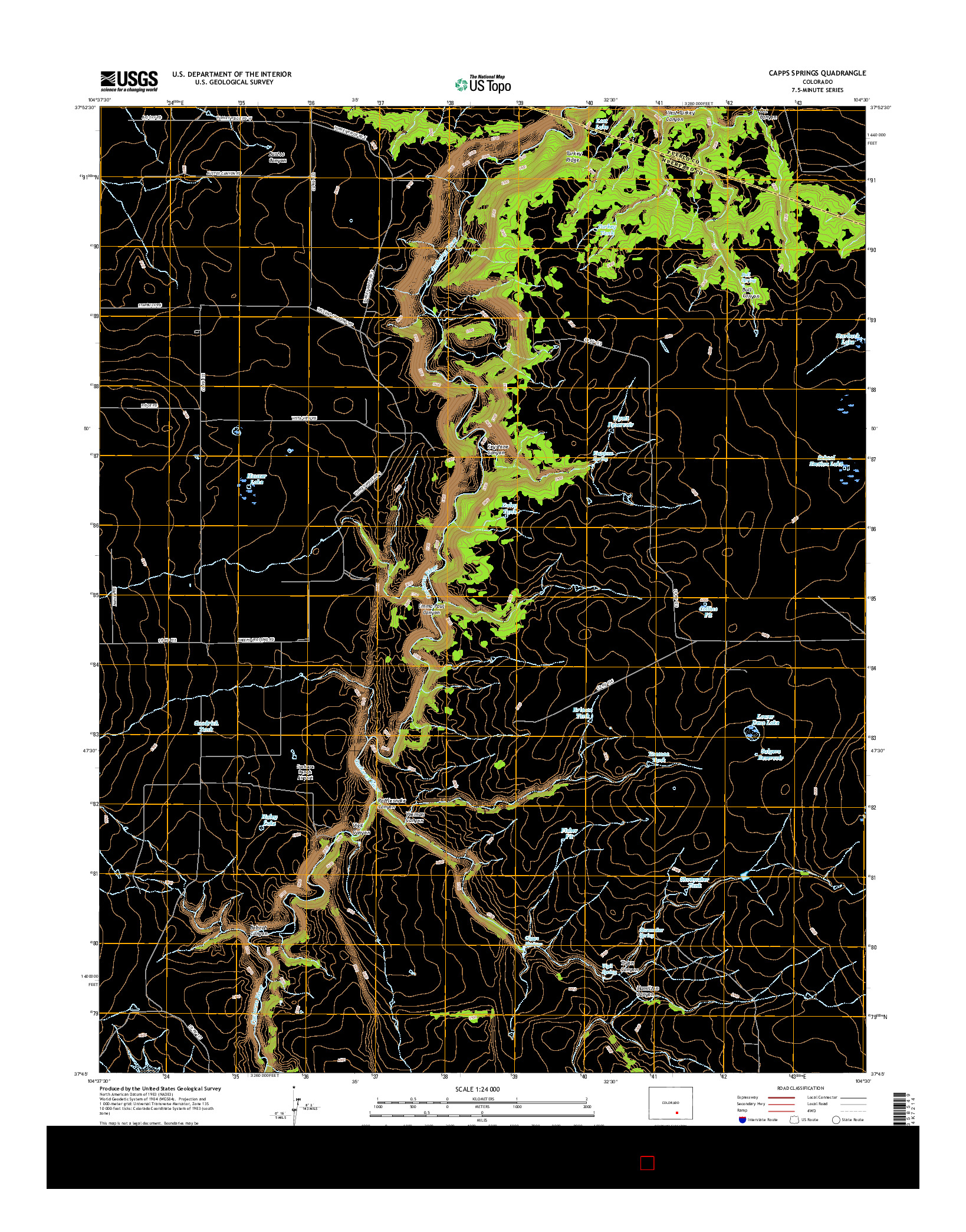 USGS US TOPO 7.5-MINUTE MAP FOR CAPPS SPRINGS, CO 2016