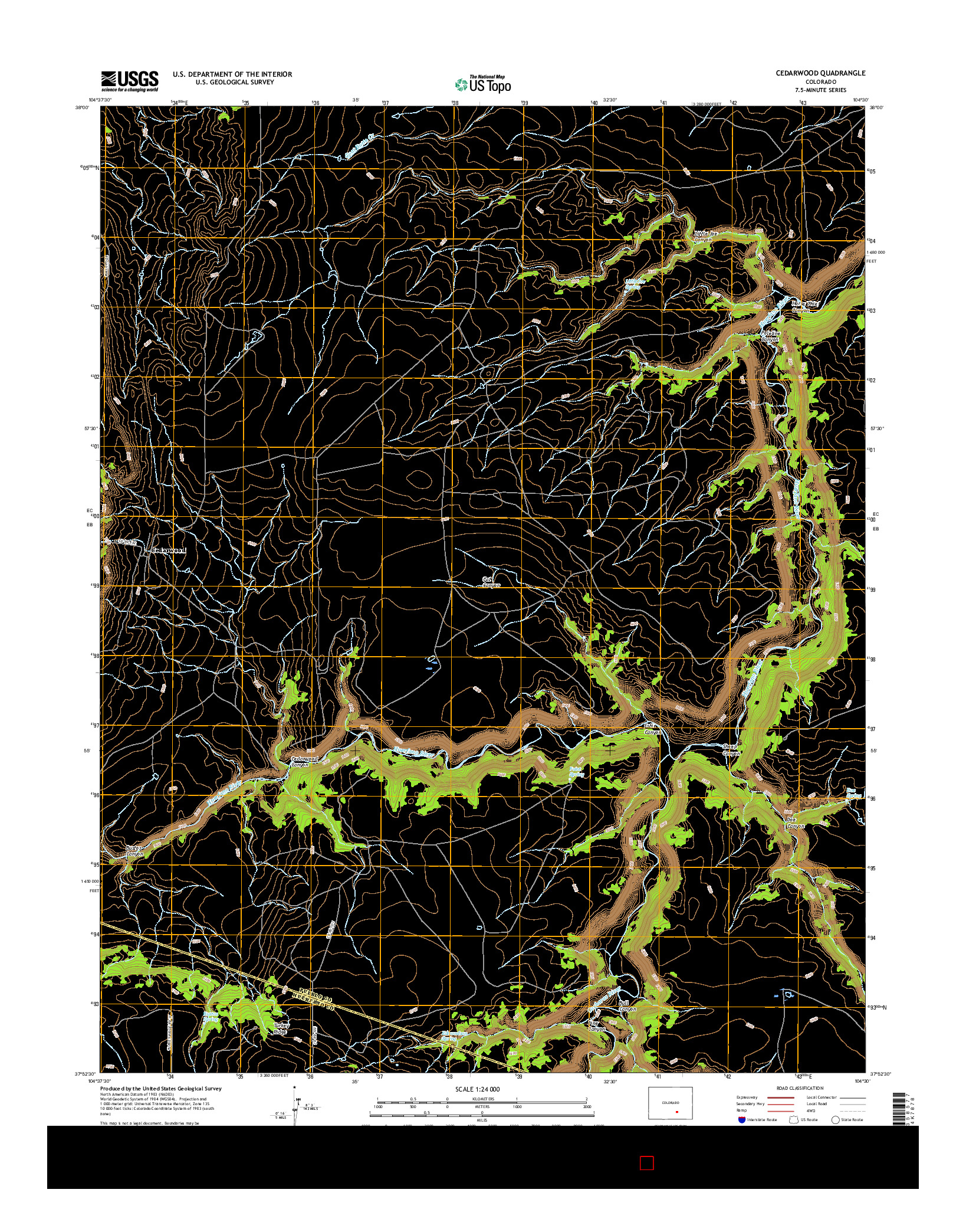 USGS US TOPO 7.5-MINUTE MAP FOR CEDARWOOD, CO 2016